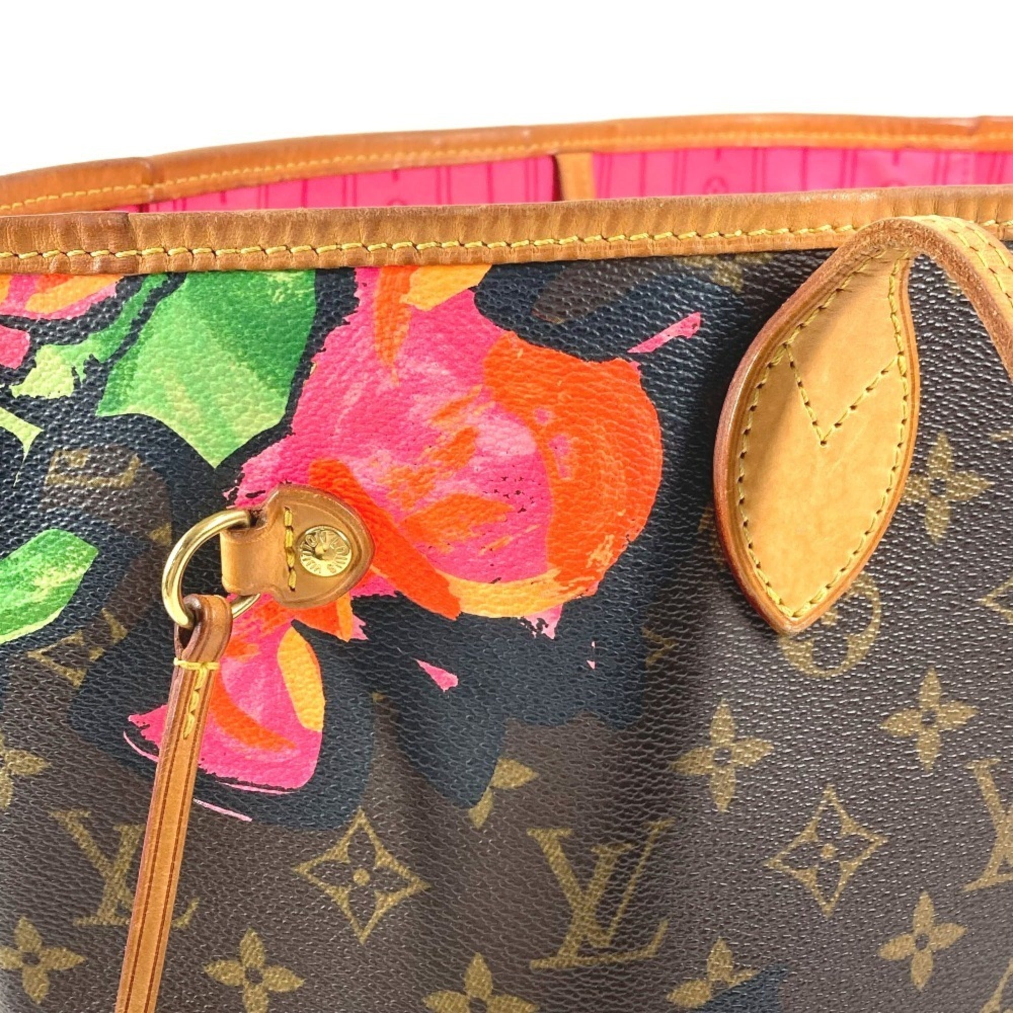 Louis Vuitton Brown Pink Canvas Shoulder Bag Tote Bag (Pre-Owned)