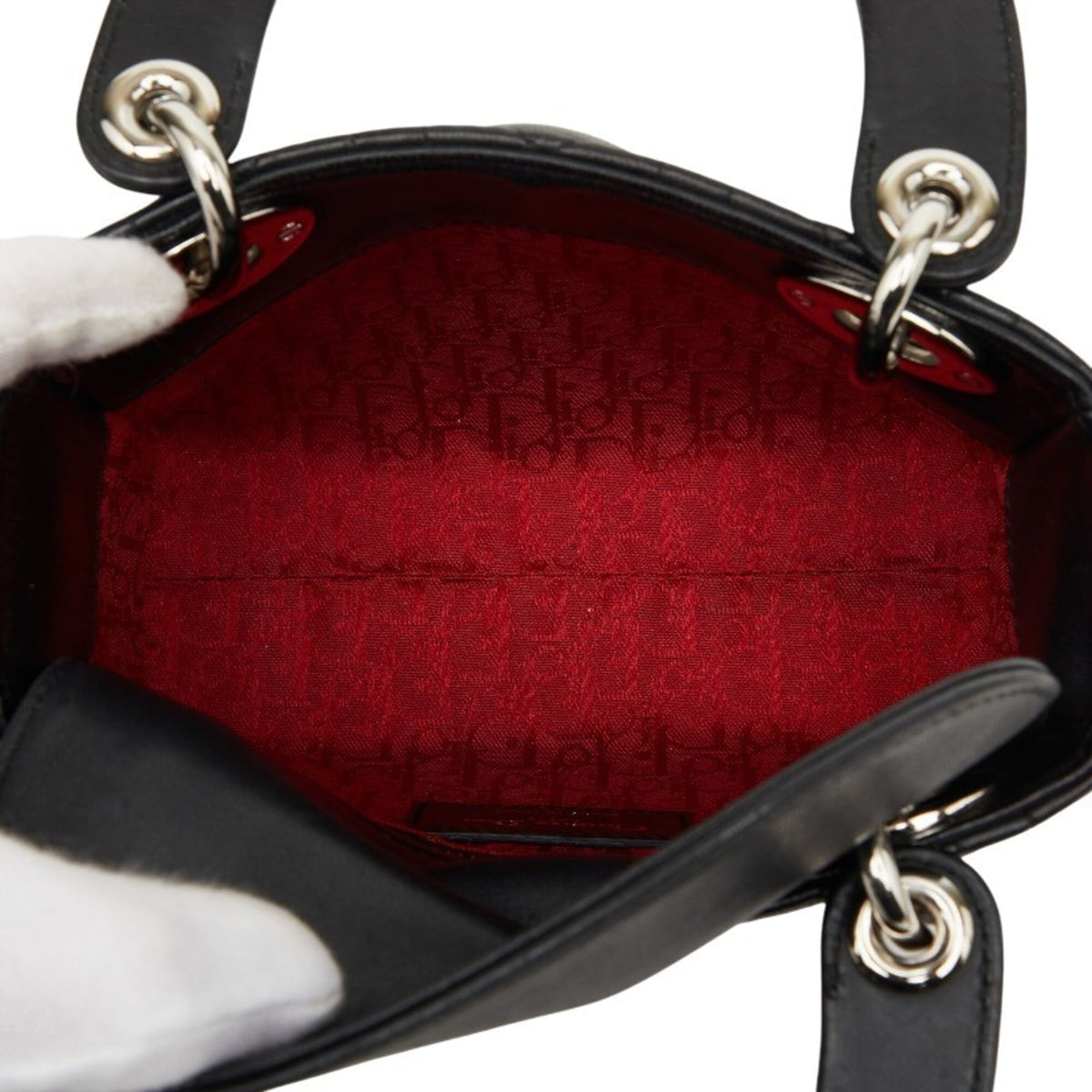 Christian Dior Black Leather Handbag Shoulder Bag (Pre-Owned)
