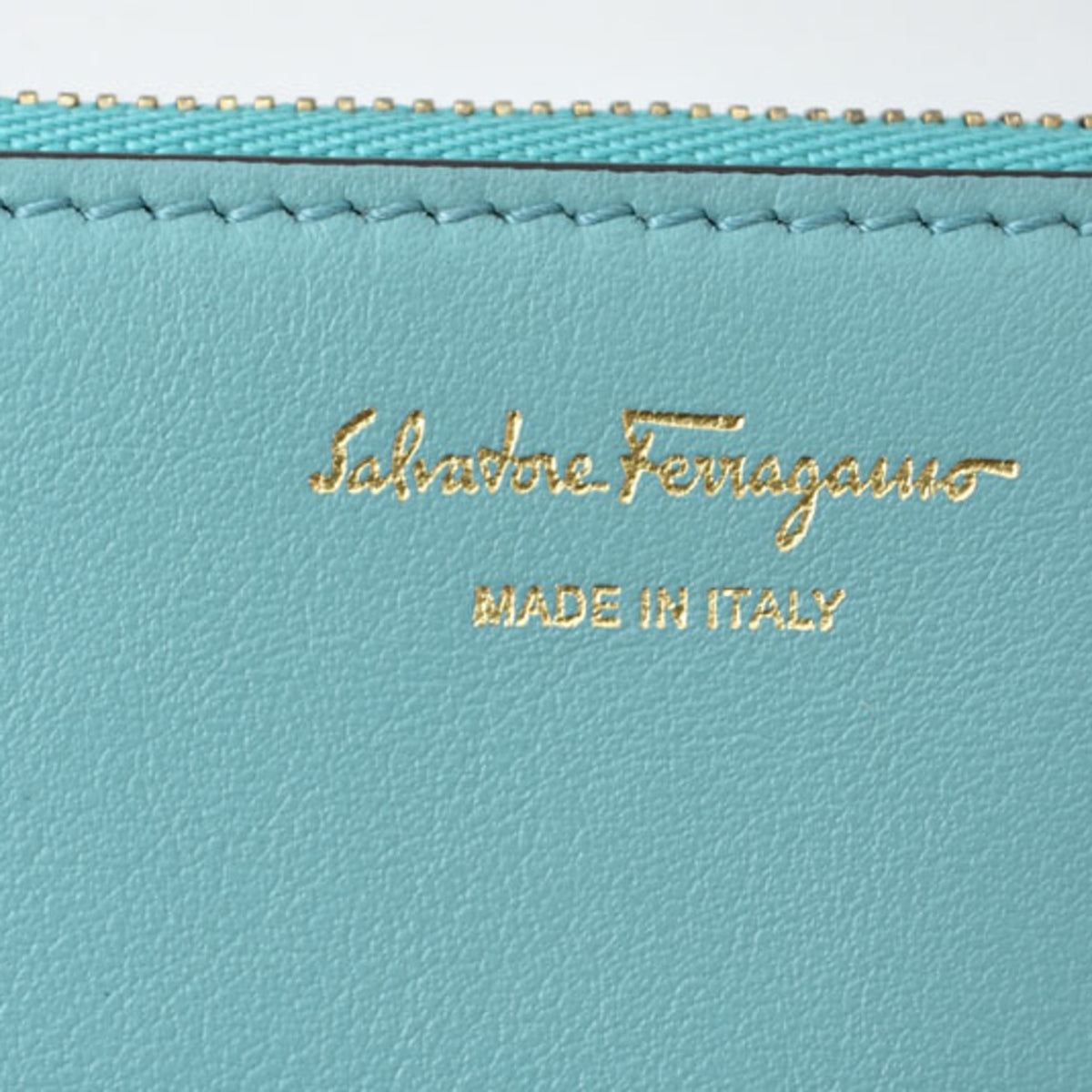 Salvatore Ferragamo Light Blue Leather Pouch Tote Bag (Pre-Owned)