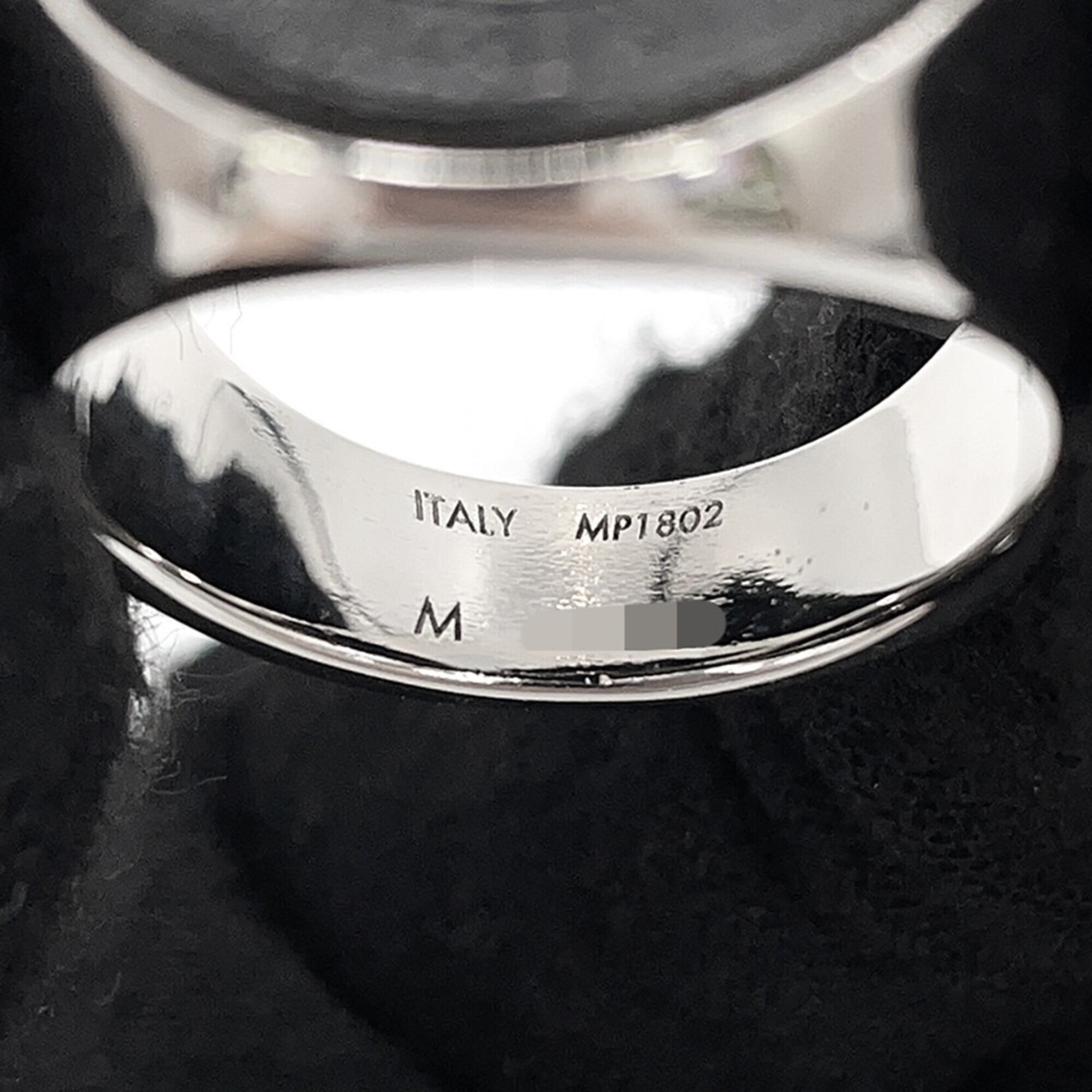 Louis Vuitton Silver Noir Metal Band Ring (Pre-Owned)