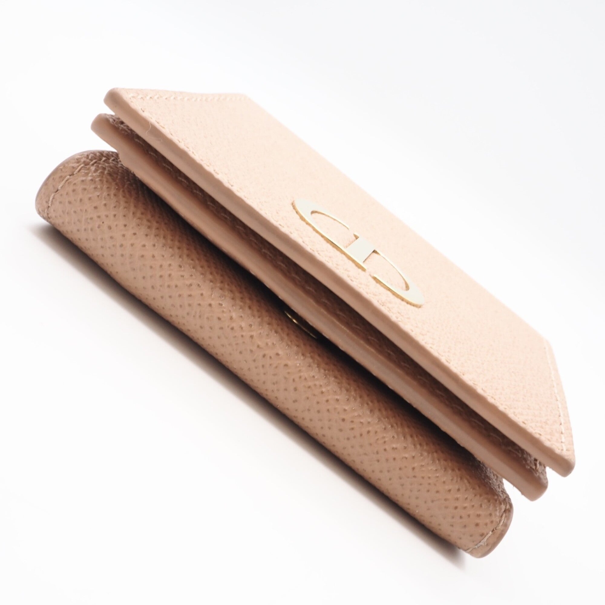 Christian Dior Beige Leather Wallet (Tri-Fold) (Pre-Owned)