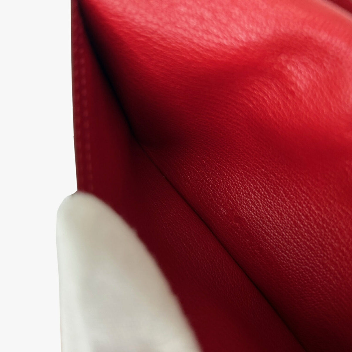 Hermes Bicolor Rouge Garance Chevre Leather Long Wallet (Bi-Fold) (Pre-Owned)