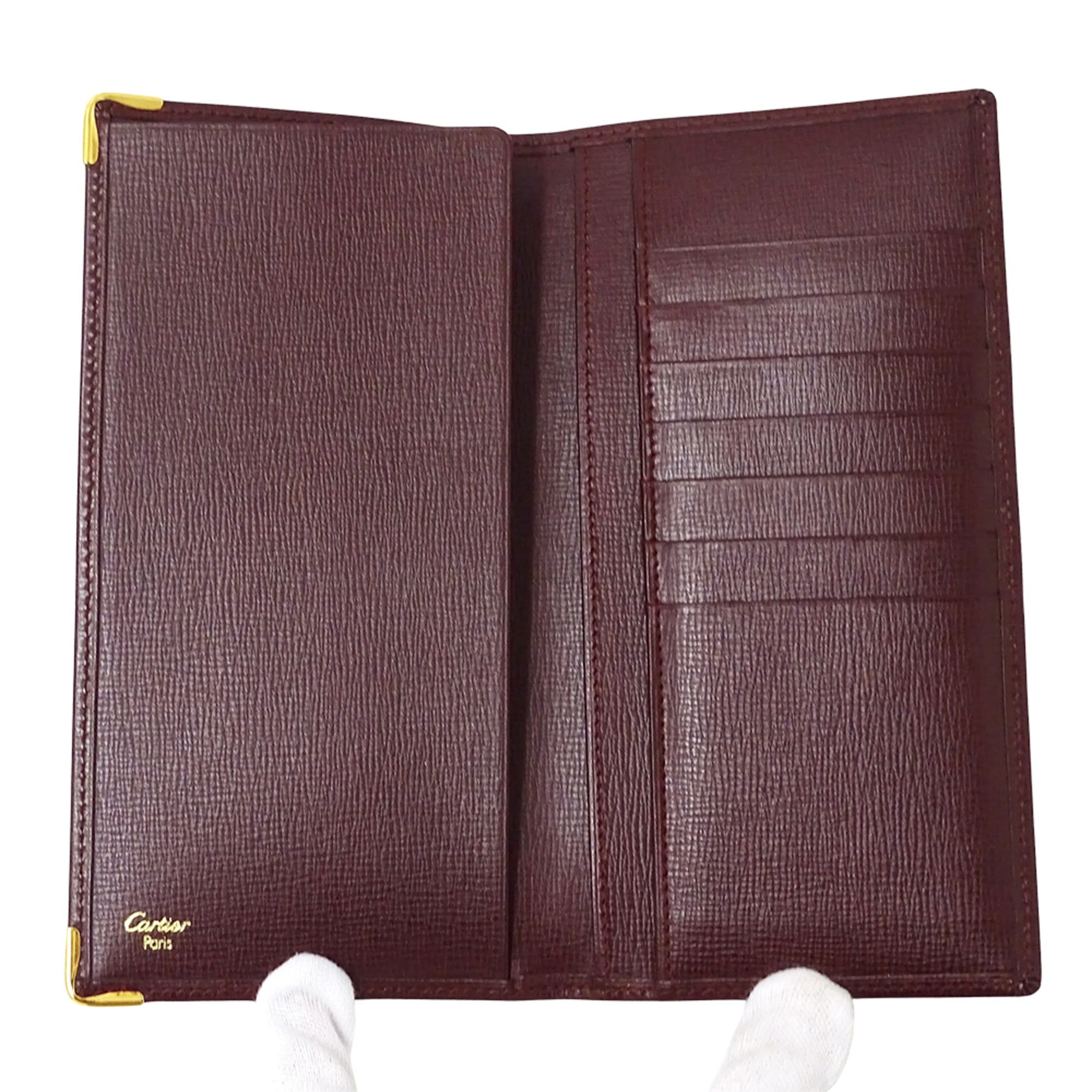 Cartier Bordeaux Red Color Wine Red Leather (Pre-Owned)
