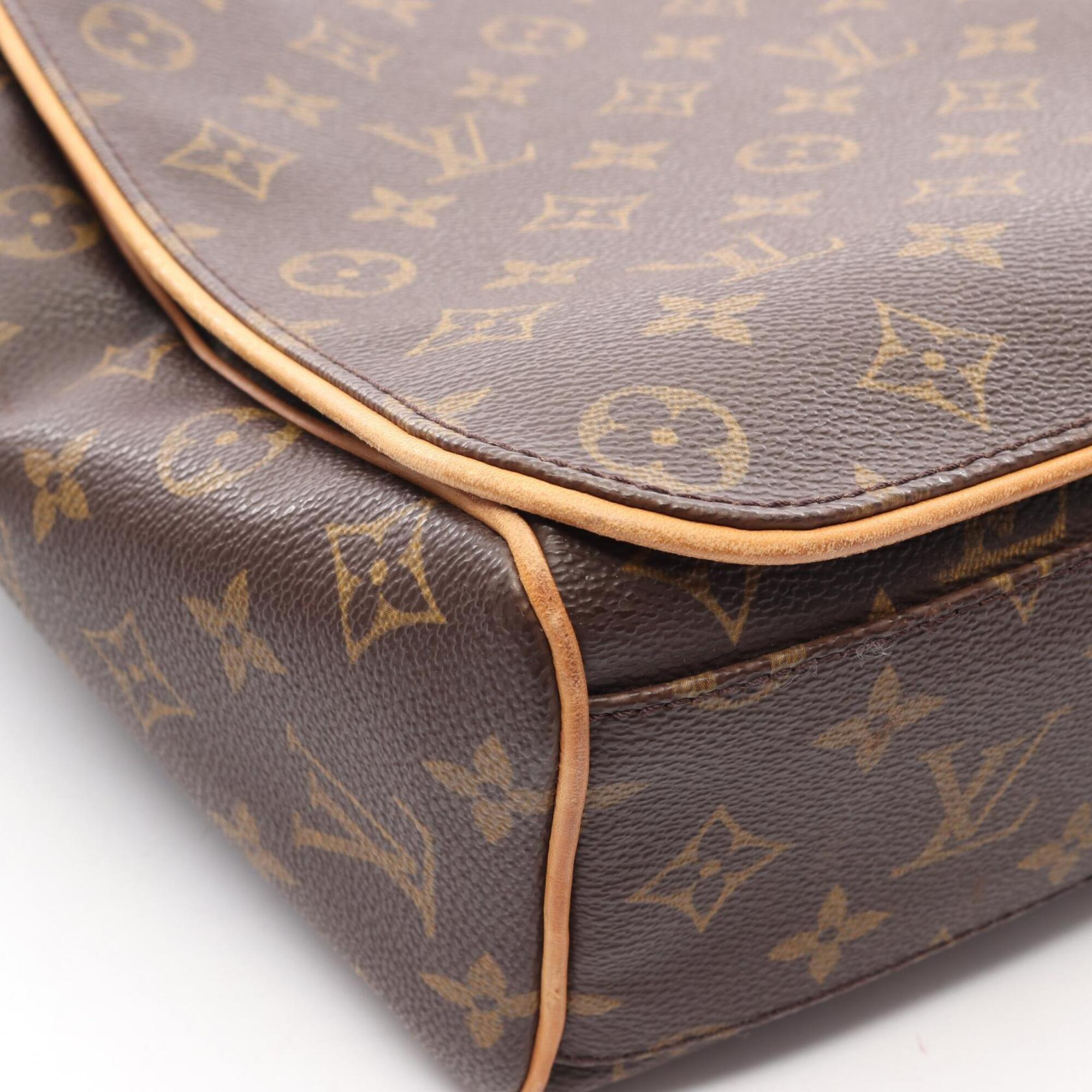 Louis Vuitton Brown Coated Canvas Leather Monogram Handbag Shoulder Bag (Pre-Owned)