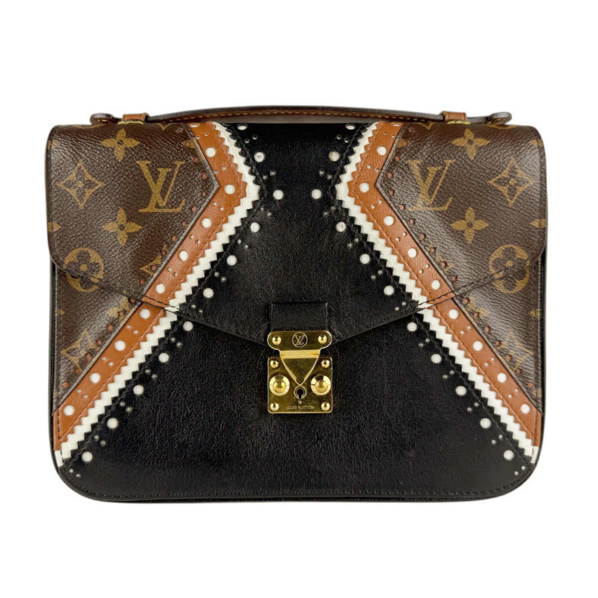 Louis Vuitton Black Brown Monogram Monogram Leather Handbag Pochette Shoulder Bag (Pre-Owned)