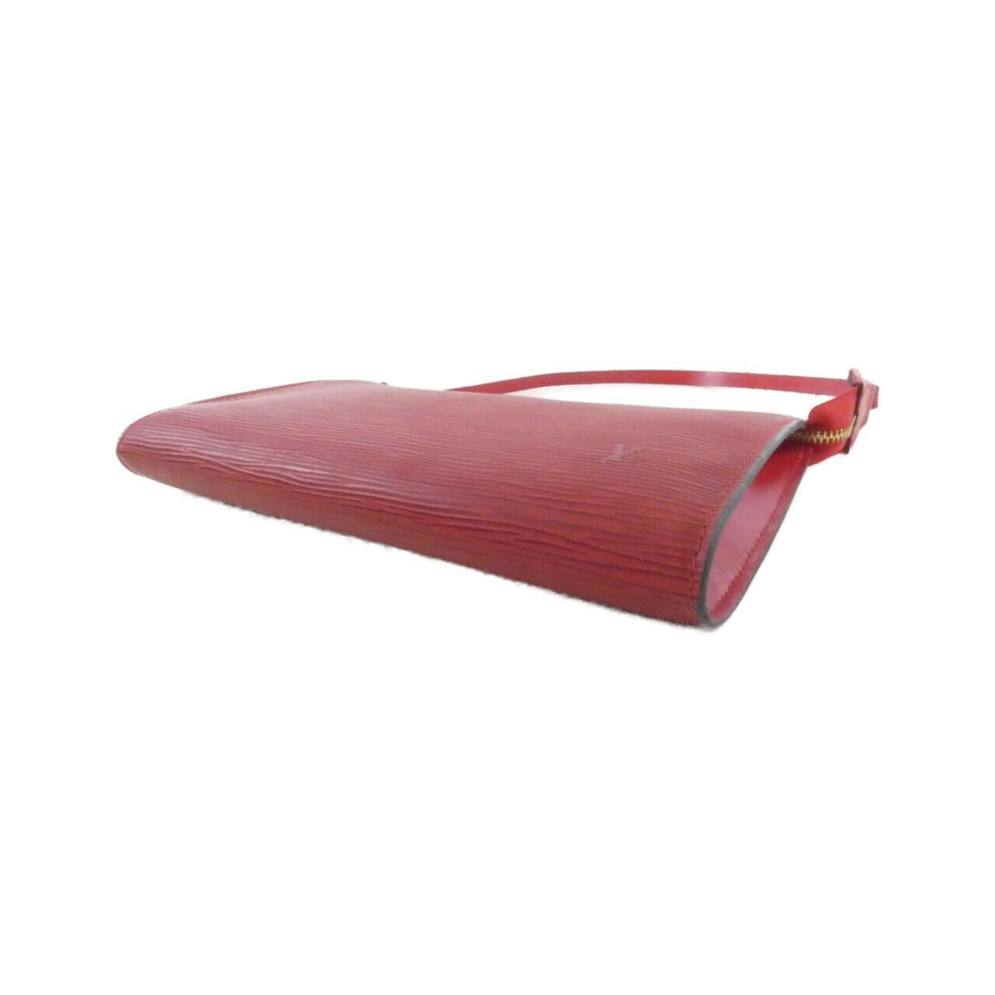 Louis Vuitton Red Color Leather Pochette Pouch (Pre-Owned)
