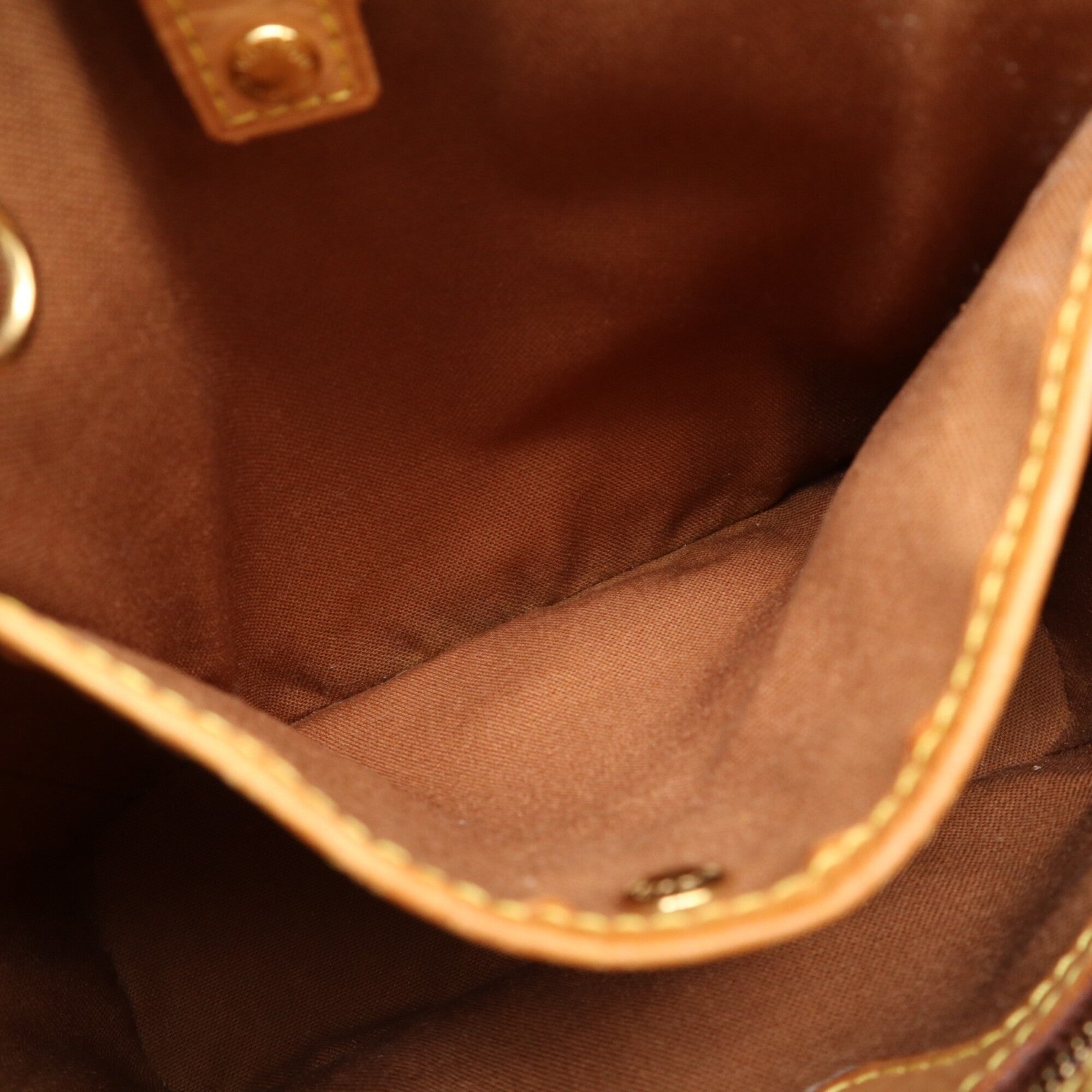 Louis Vuitton Beige Brown Coated Canvas Leather Handbag (Pre-Owned)