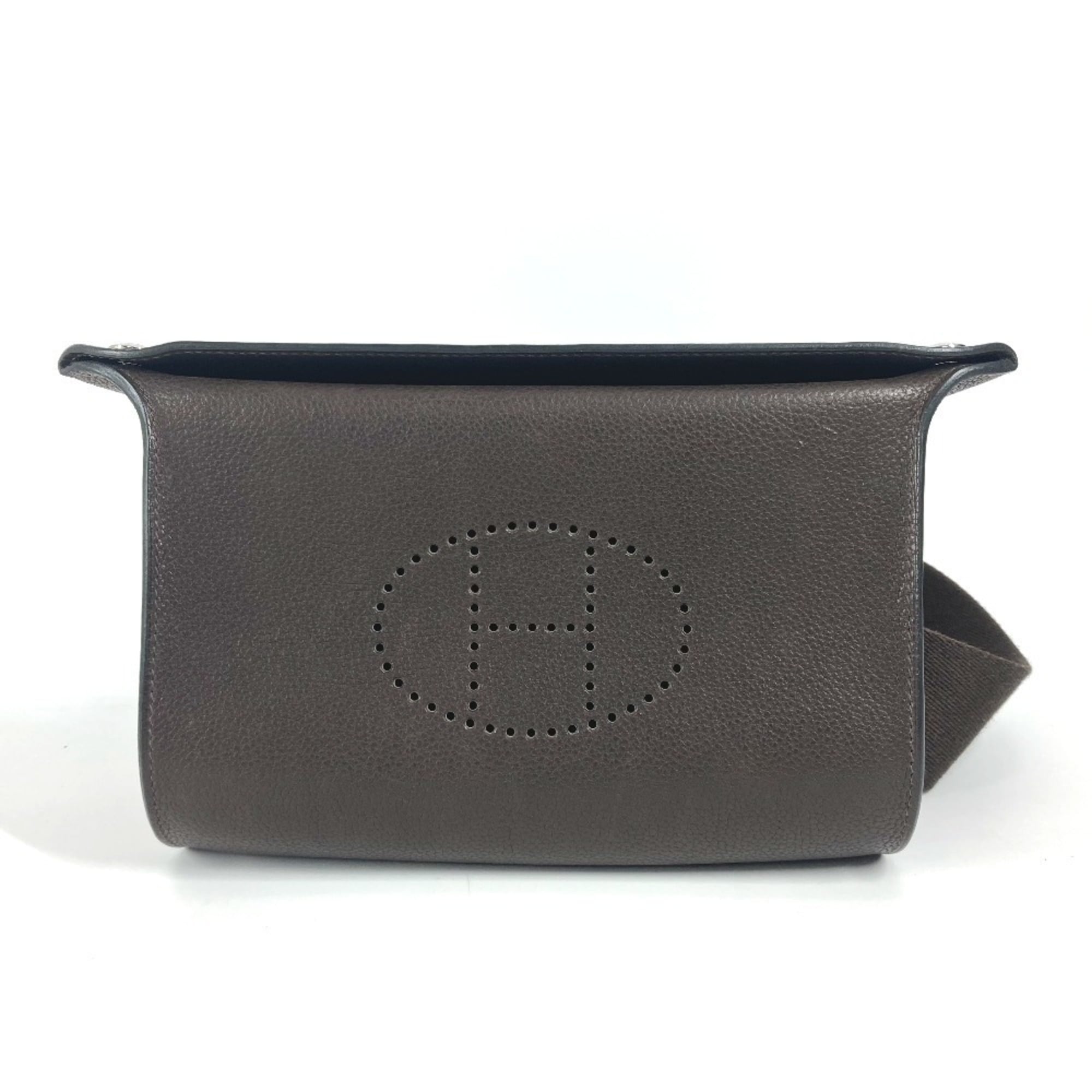 Hermes Dark Brown Togo Leather Pochette Shoulder Bag (Pre-Owned)