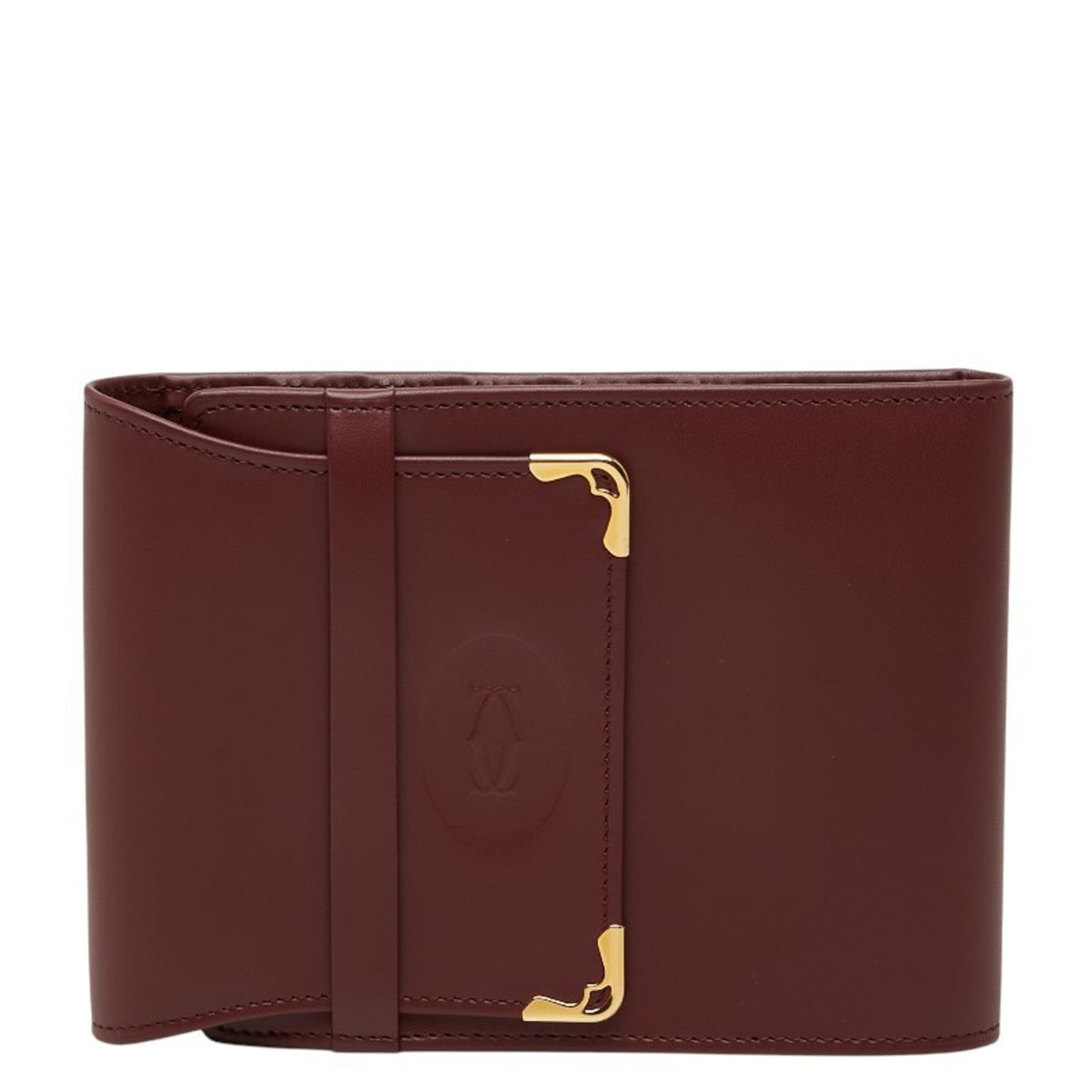 Cartier Bordeaux Wine Red Leather Wallet (Bi-Fold) (Pre-Owned)