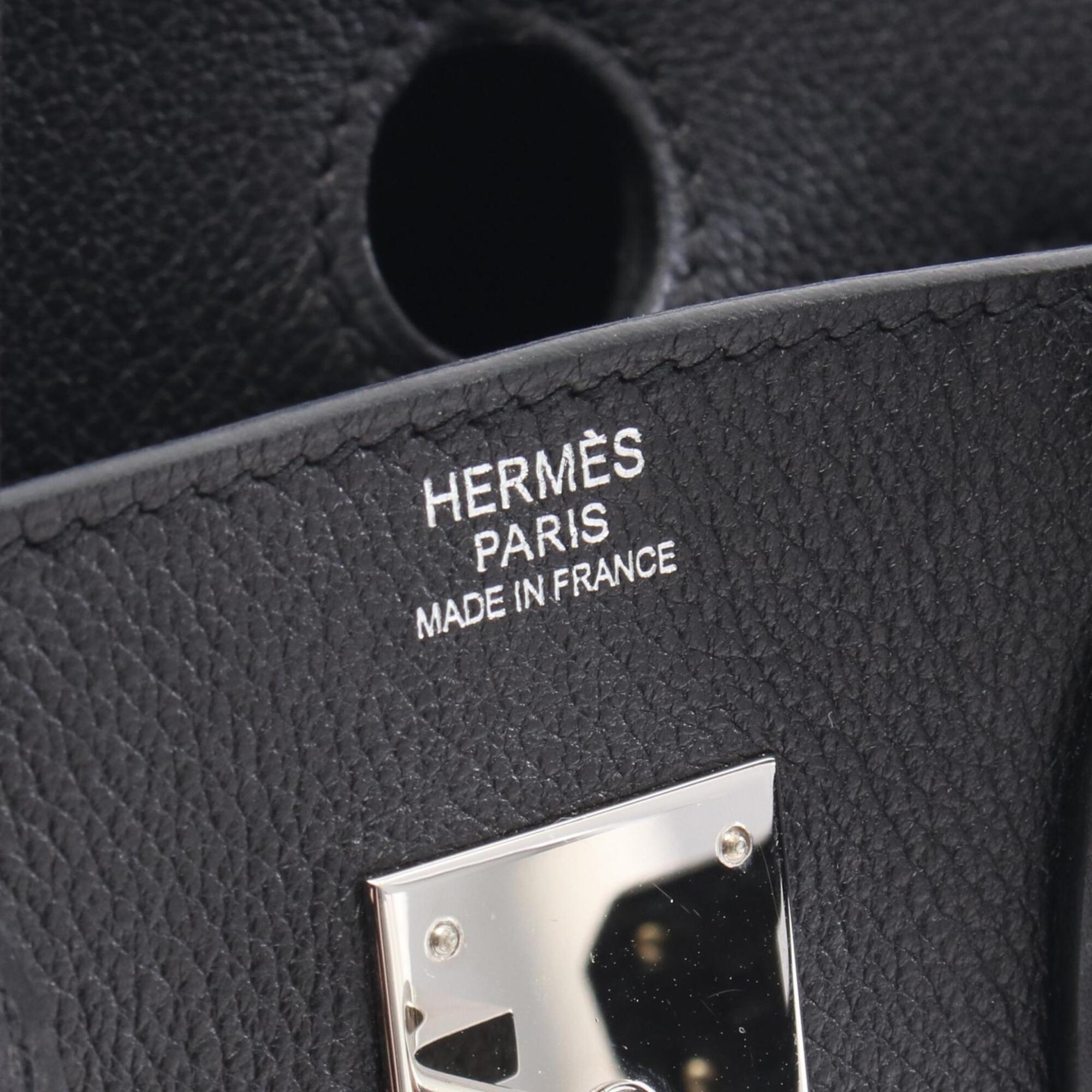 Hermes Black Leather Handbag (Pre-Owned)