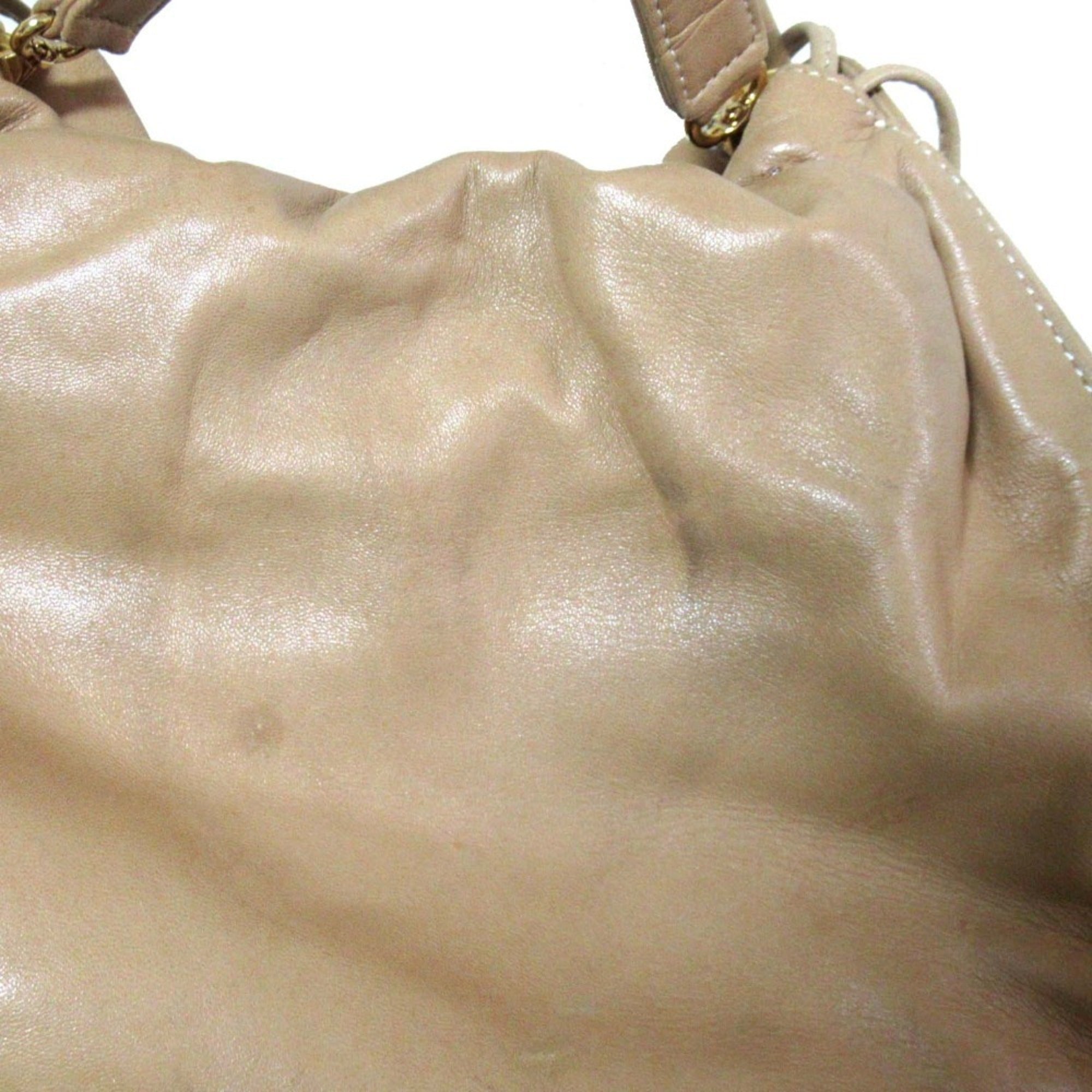 Loewe Beige Nappa Leather Leather Handbag Shoulder Bag (Pre-Owned)