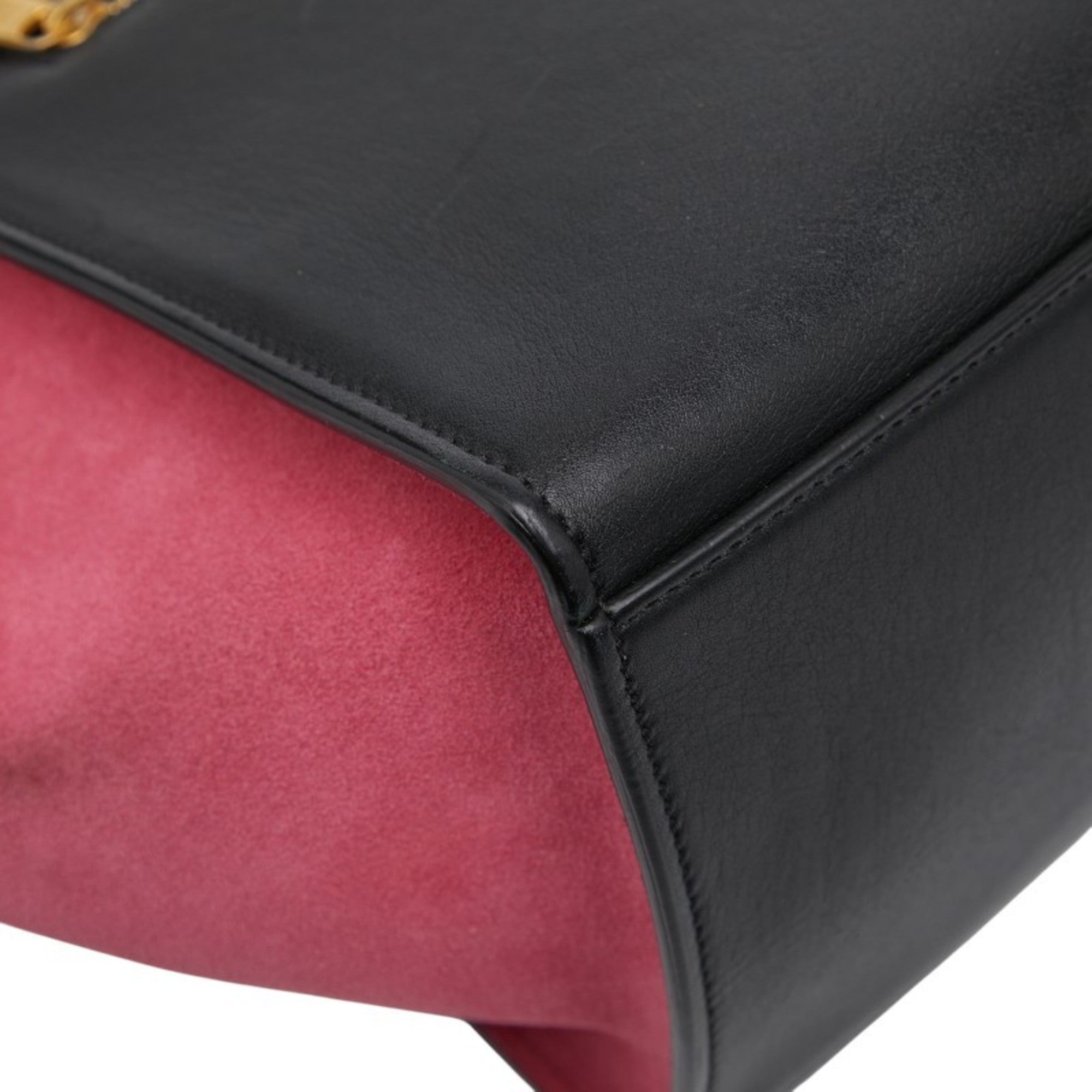 Celine Black Multi-Color Leather Suede Handbag Shoulder Bag (Pre-Owned)