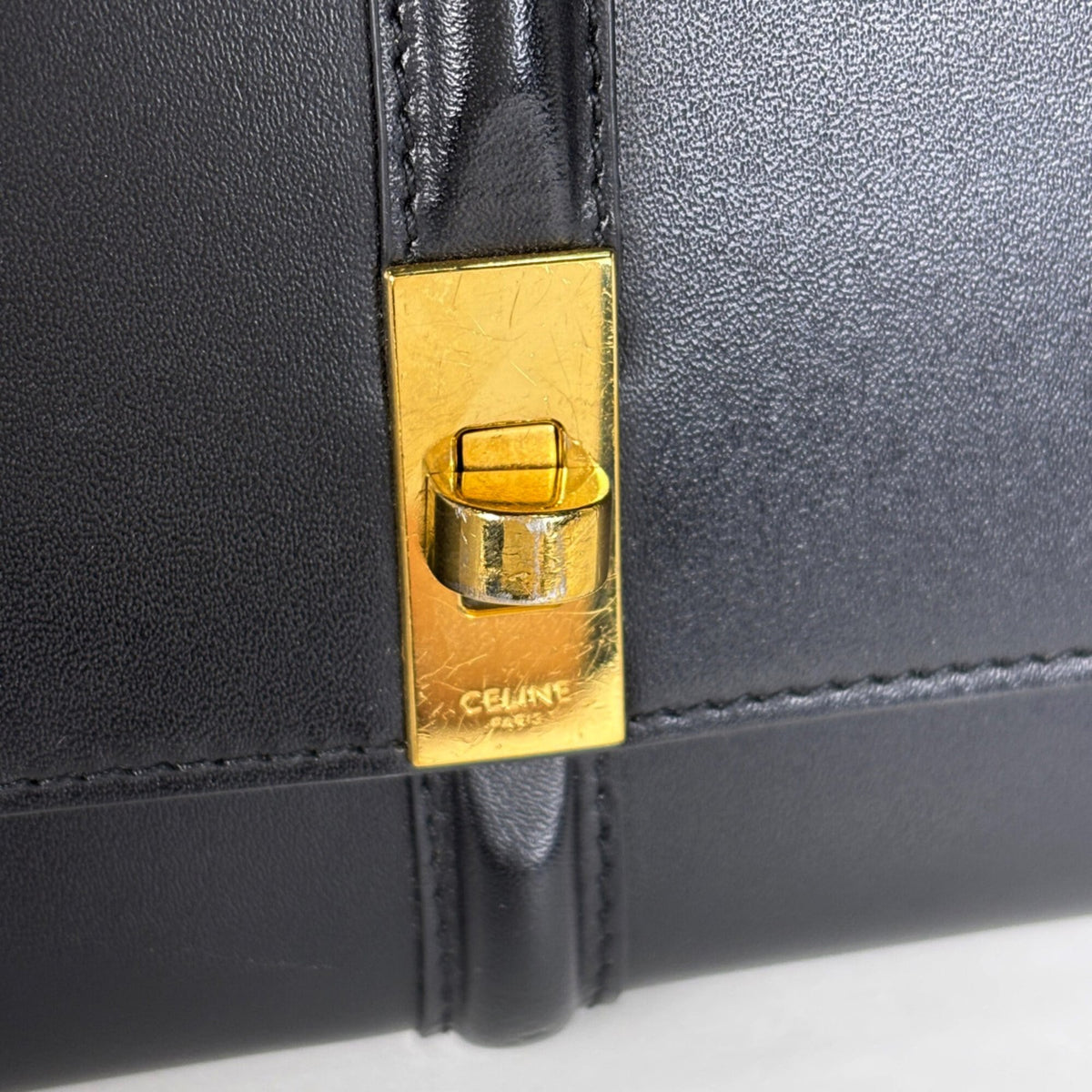 Celine Black Leather Long Wallet (Bi-Fold) (Pre-Owned)