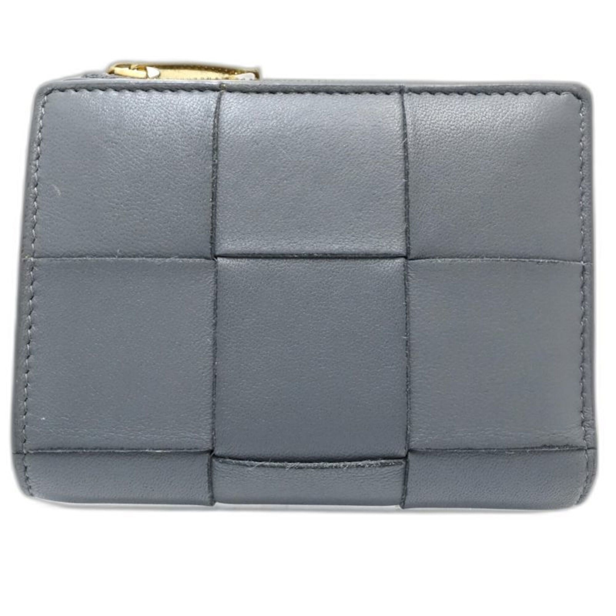 Bottega Veneta Gray Leather Wallet (Bi-Fold) (Pre-Owned)