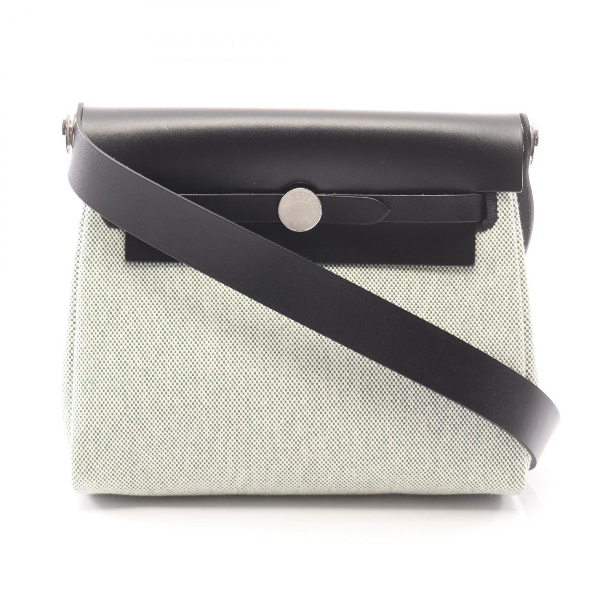 Hermes Black Green Canvas Toile H Handbag Shoulder Bag (Pre-Owned)