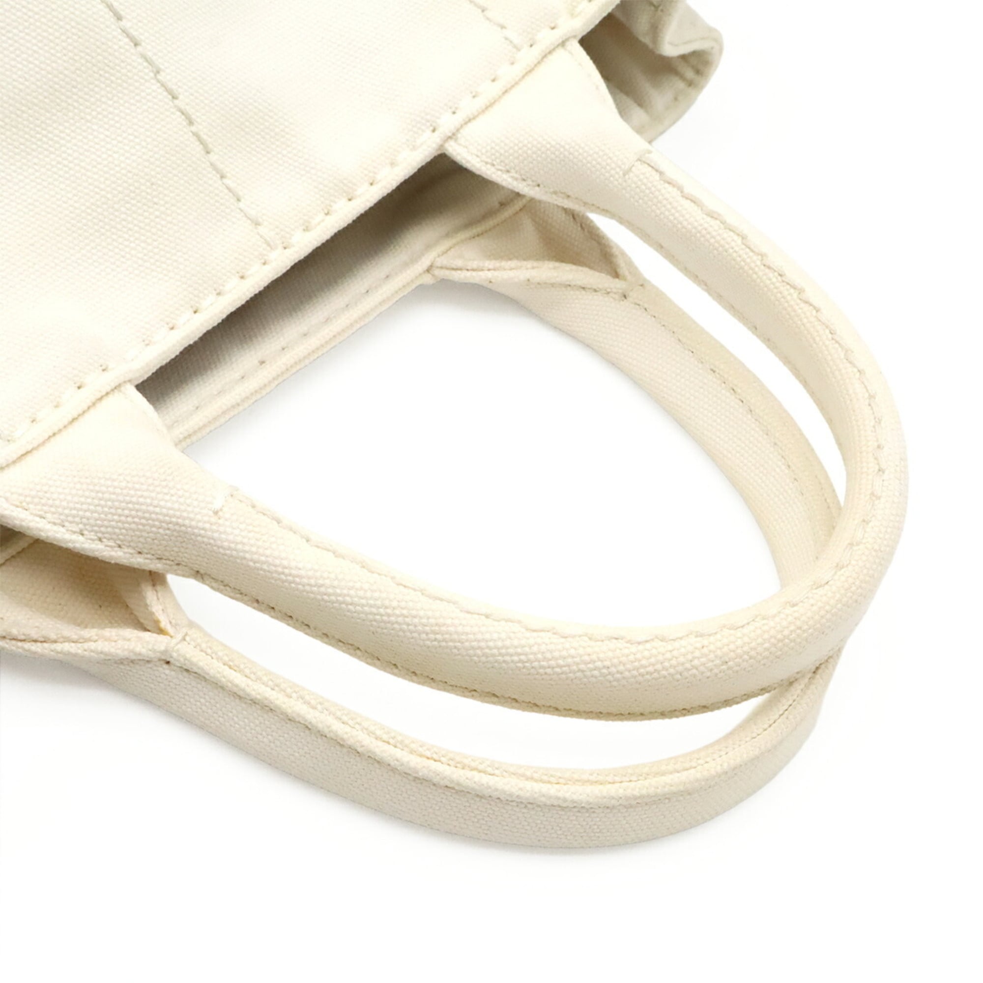 Prada Navy White Yellow Canvas Shoulder Bag Tote Bag (Pre-Owned)