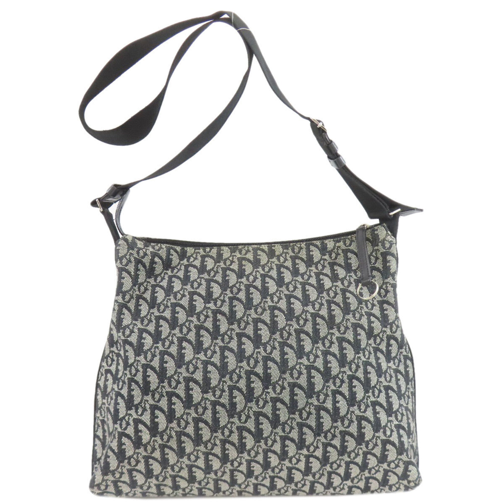 Christian Dior Trotter Black Gray Canvas Shoulder Bag (Pre-Owned)