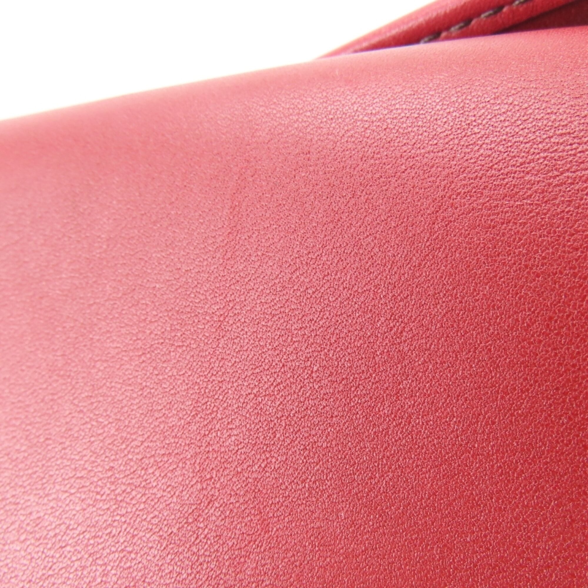 Coach Red Color Leather Pochette Shoulder Bag (Pre-Owned)