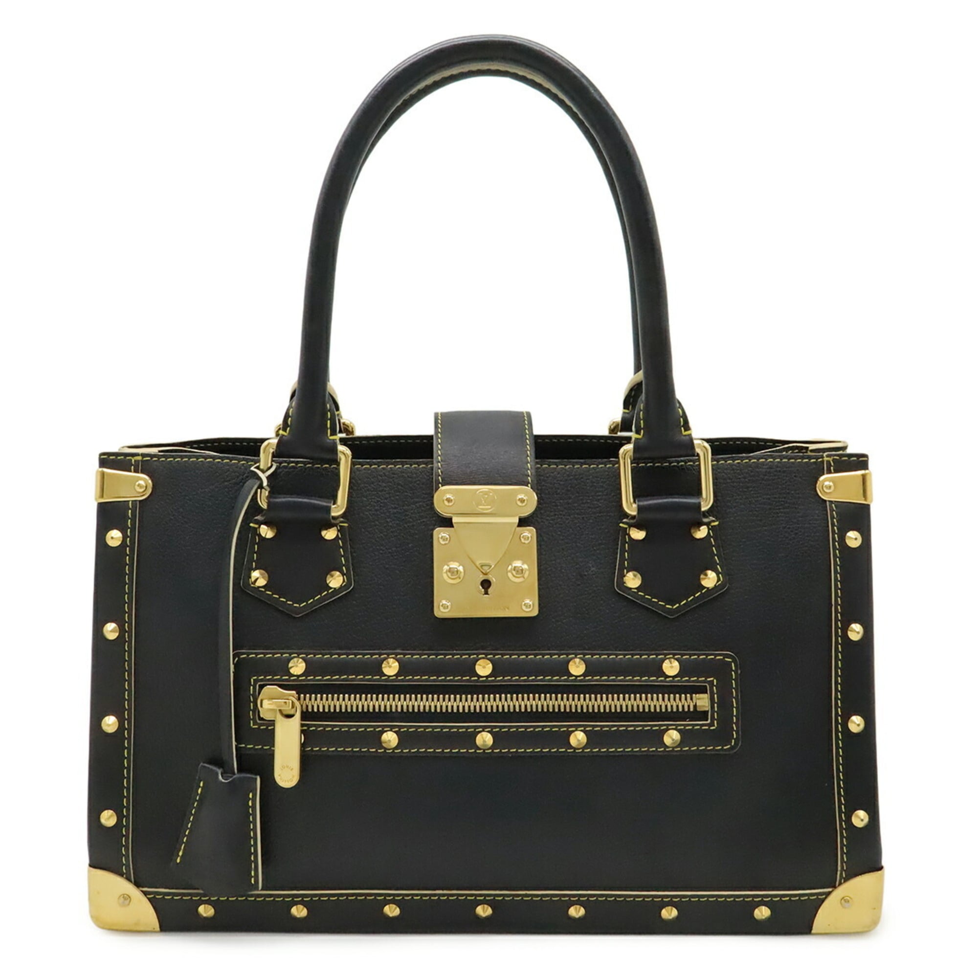 Louis Vuitton Black Noir White Suhali Leather Handbag Tote Bag (Pre-Owned)