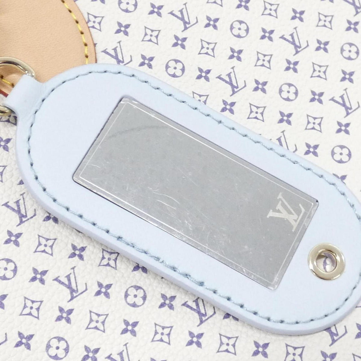 Louis Vuitton Azur Blue White Leather Handbag (Pre-Owned)
