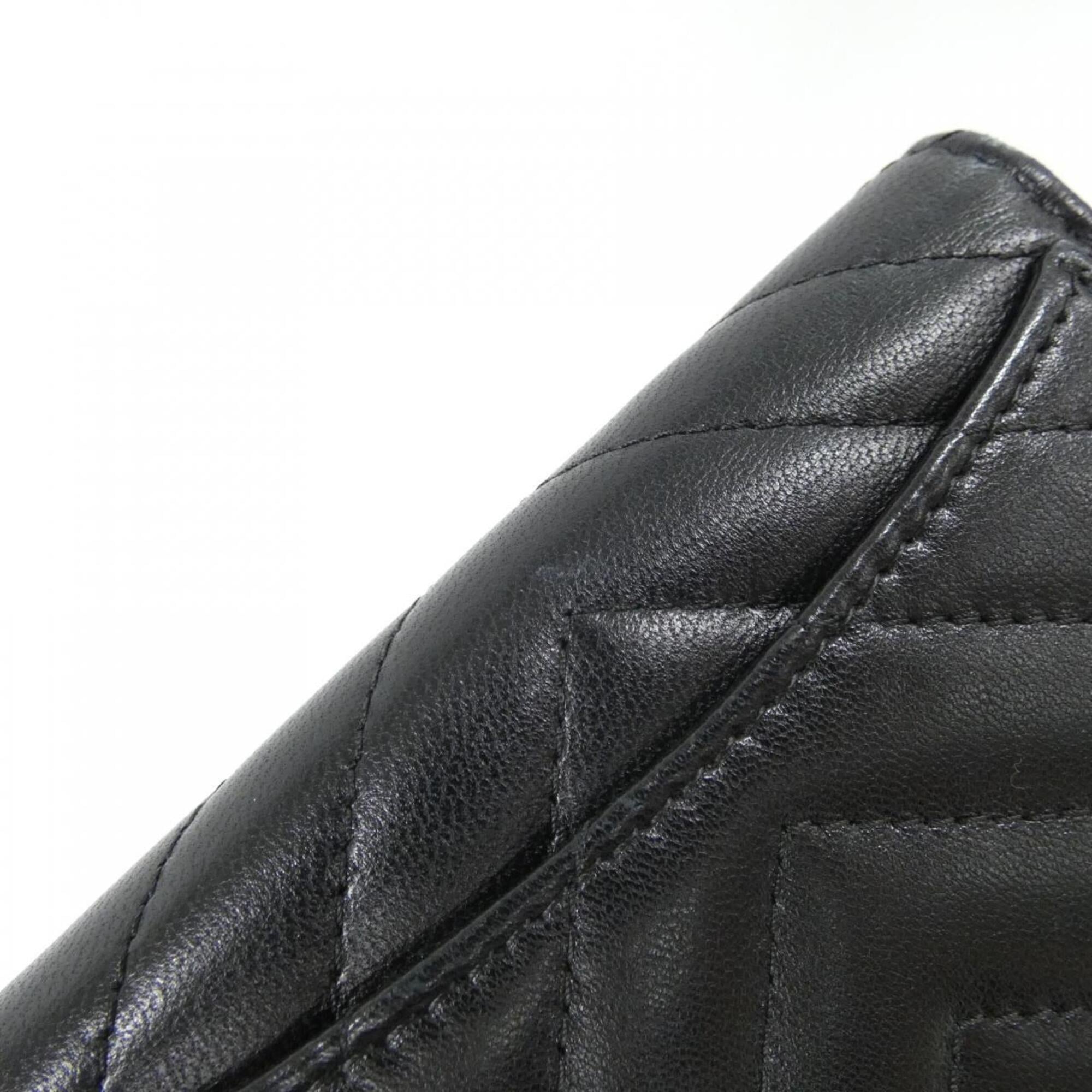Chanel Black Leather Coin Purse/Coin Case (Pre-Owned)