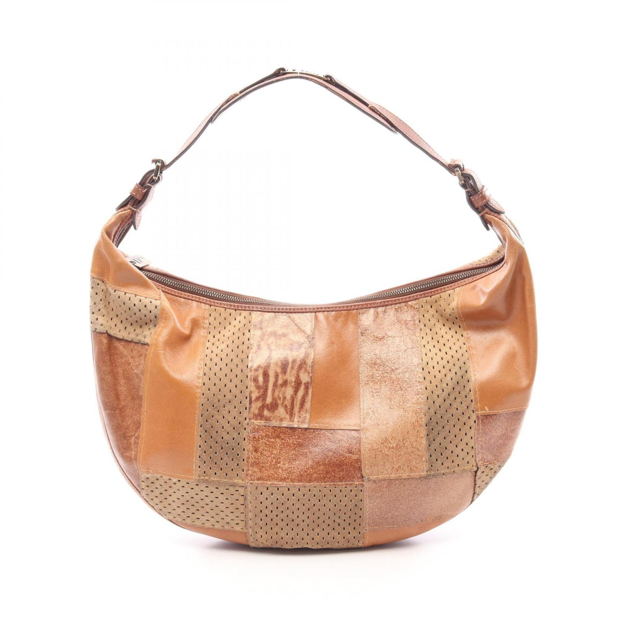 Christian Dior Brown Multi-Color Leather Suede Shoulder Bag (Pre-Owned)