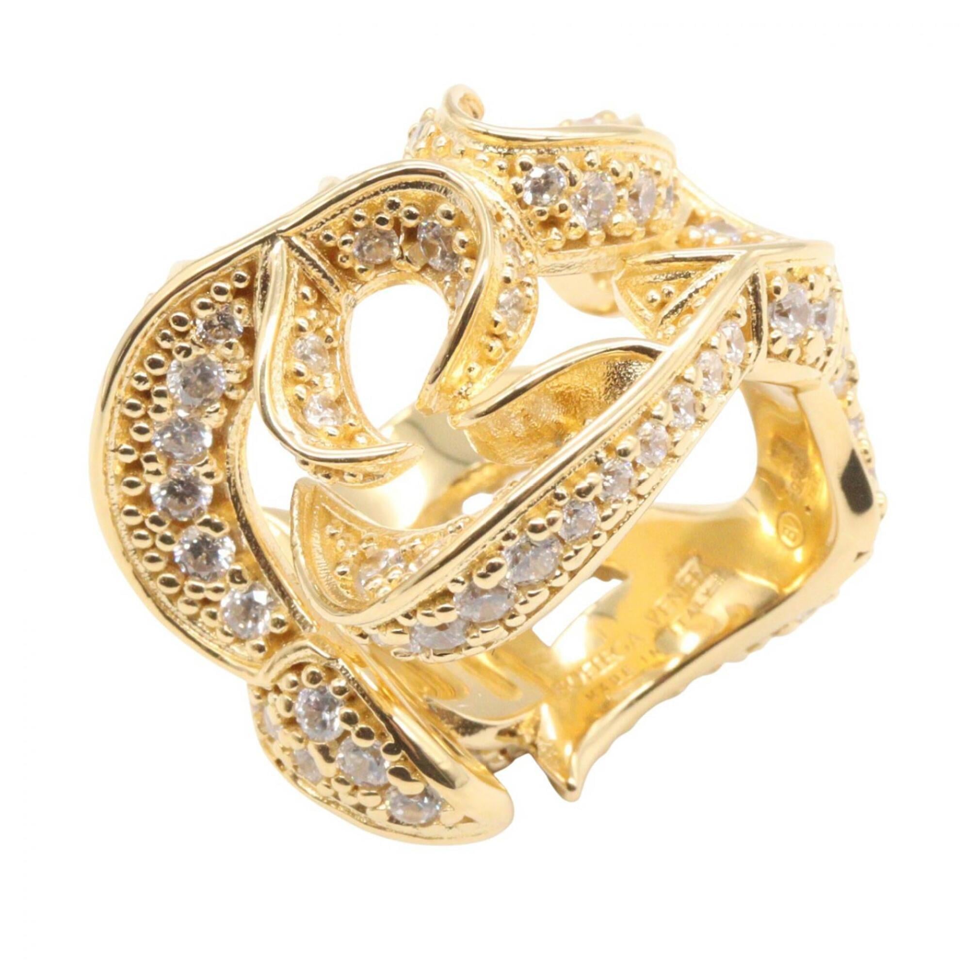Bottega Veneta Gold Silver 925 Band Ring (Pre-Owned)