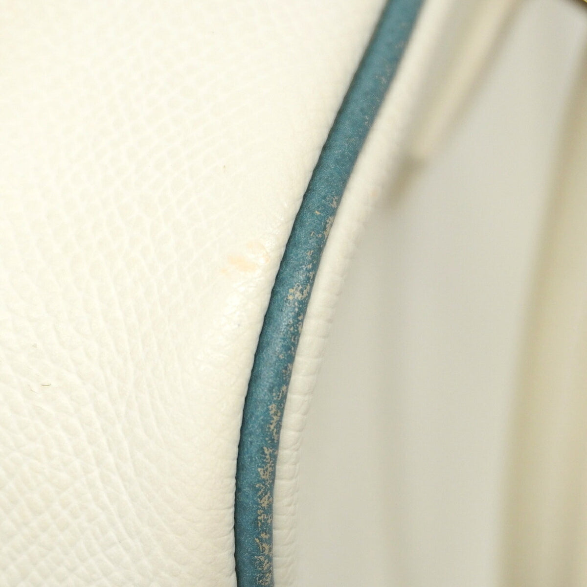 Hermes Blue Jean White Leather Handbag (Pre-Owned)