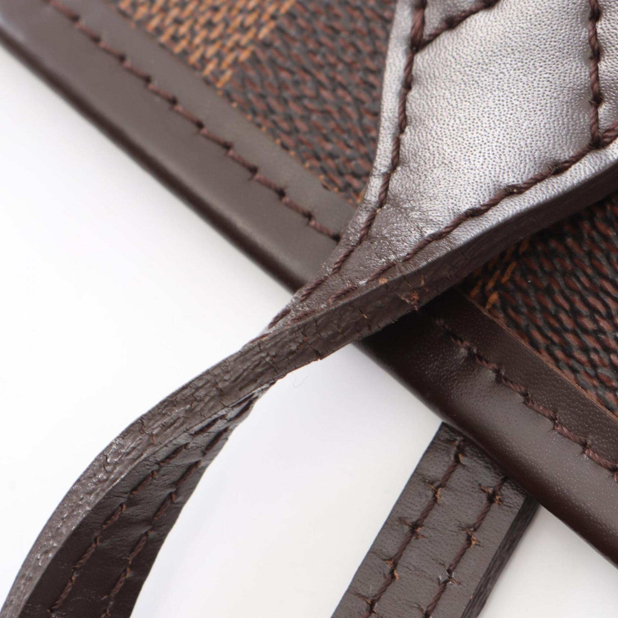 Louis Vuitton Brown Coated Canvas Leather Handbag Tote Bag (Pre-Owned)