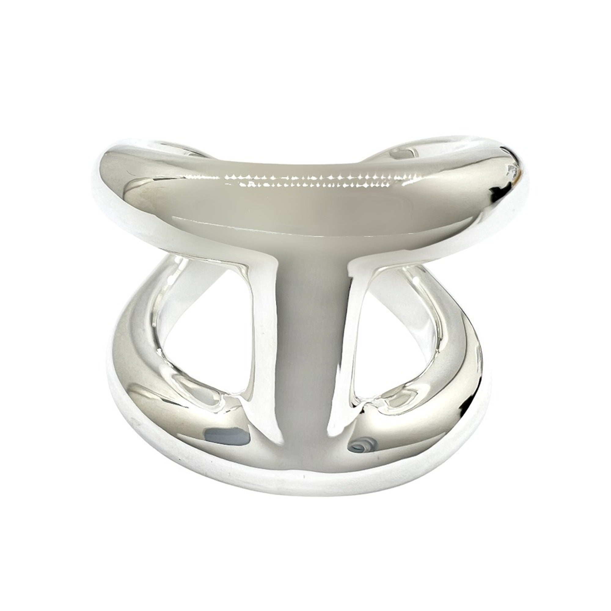 Hermes Silver Silver 925 Band Ring (Pre-Owned)