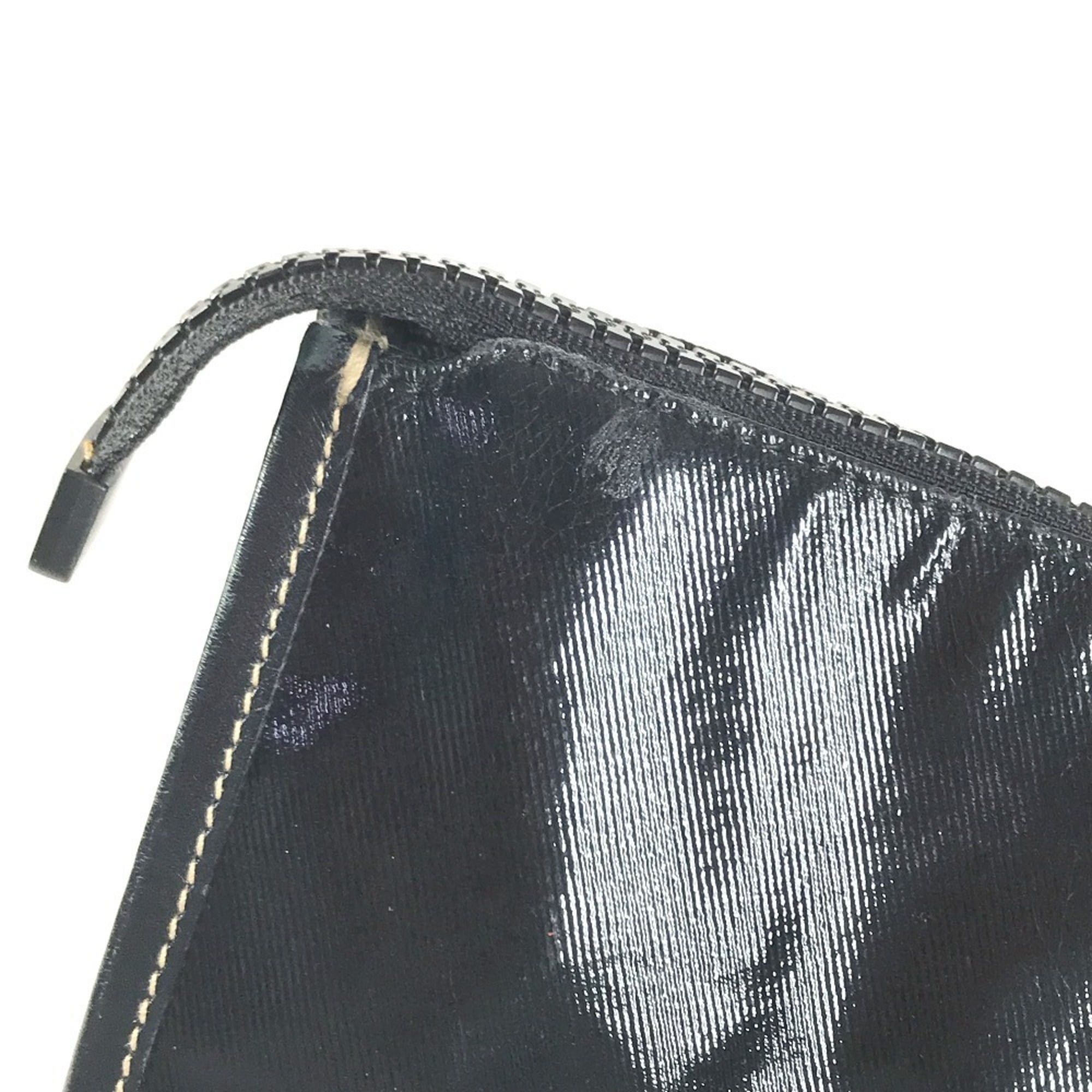 Gucci Hysteria Black Leather Coated Canvas Shoulder Bag Tote Bag (Pre-Owned)
