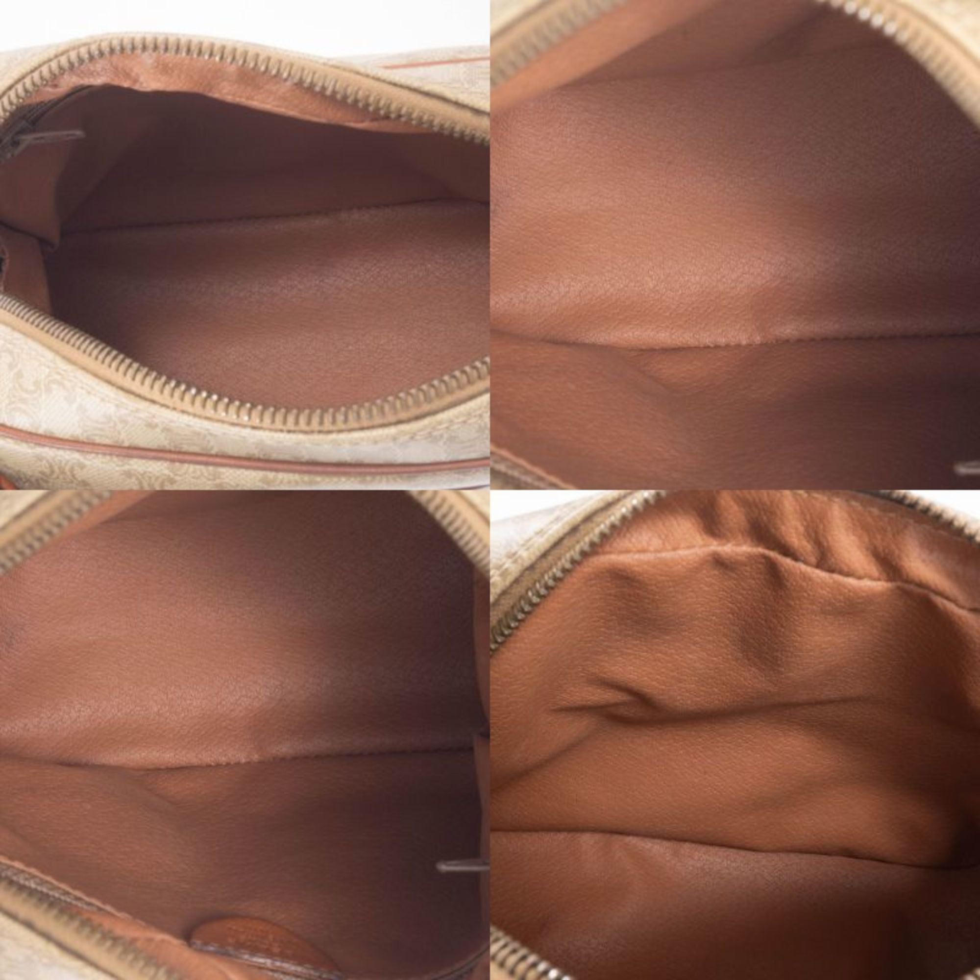 Celine Macadam Beige Brown Leather Pvc Shoulder Bag (Pre-Owned)