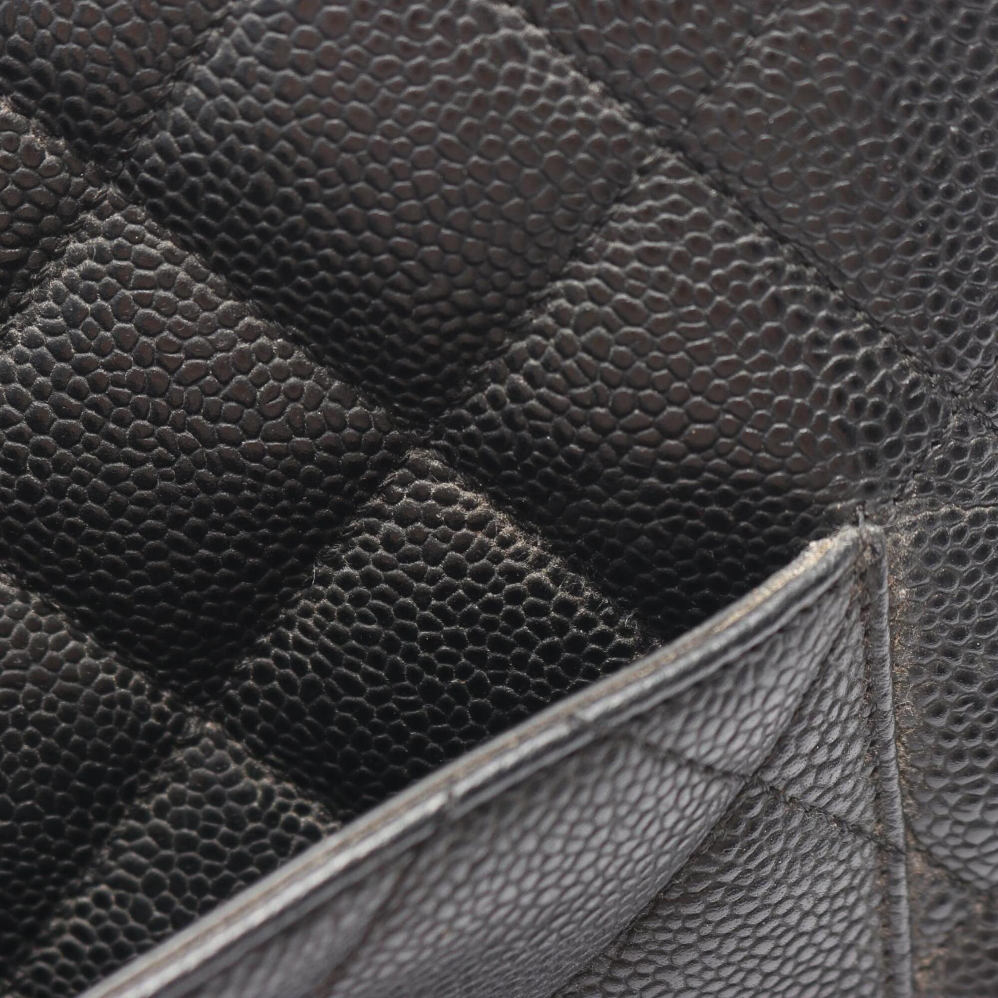 Chanel Black Grained Calfskin Handbag Tote Bag (Pre-Owned)