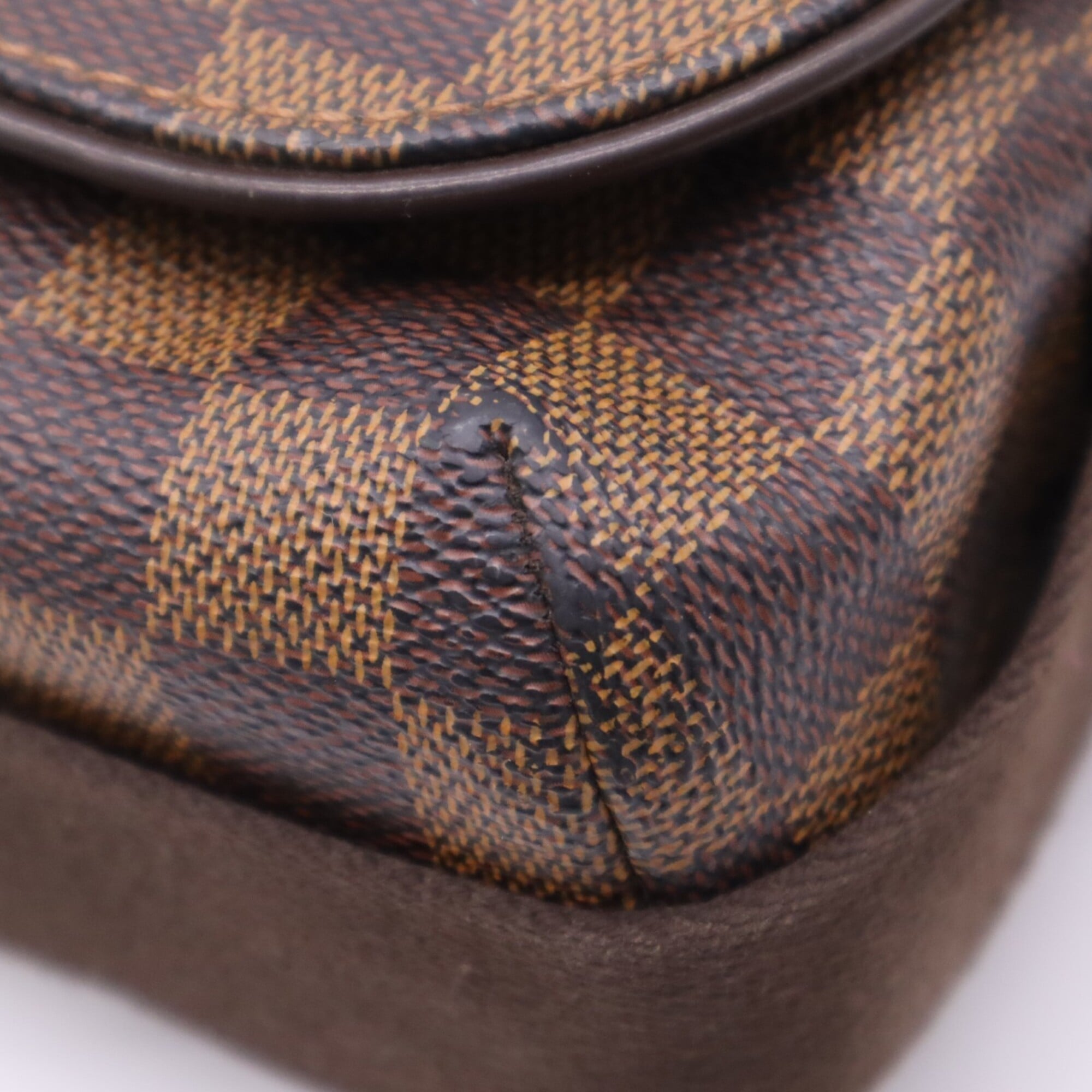 Louis Vuitton Beige Brown Coated Canvas Leather Shoulder Bag (Pre-Owned)