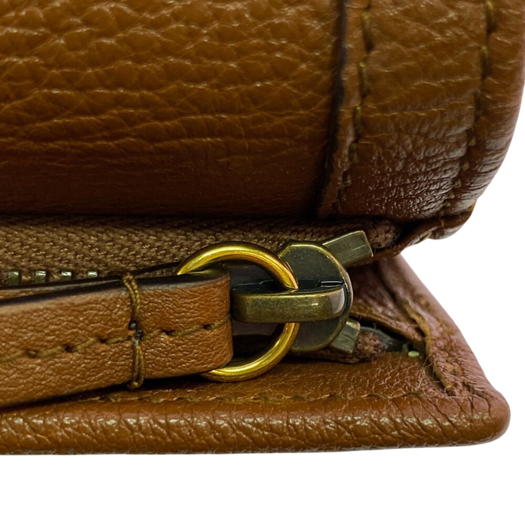 Gucci Bamboo Brown Leather Wallet (Tri-Fold) (Pre-Owned)