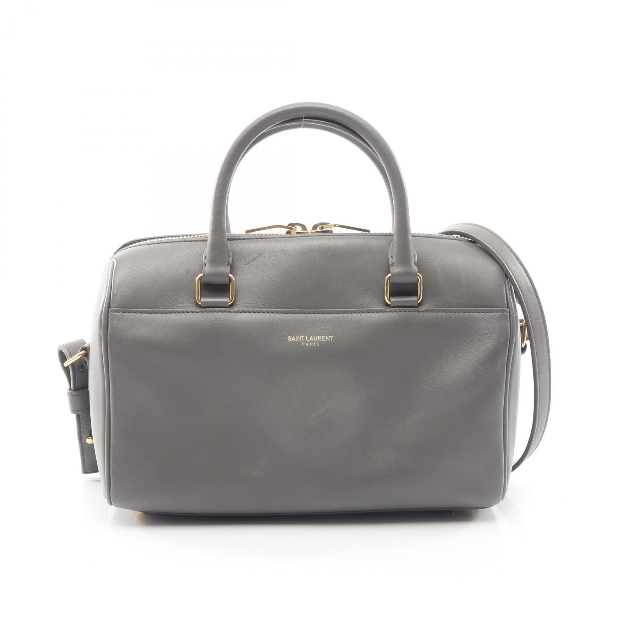 Yves Saint Laurent Gray Leather Handbag (Pre-Owned)