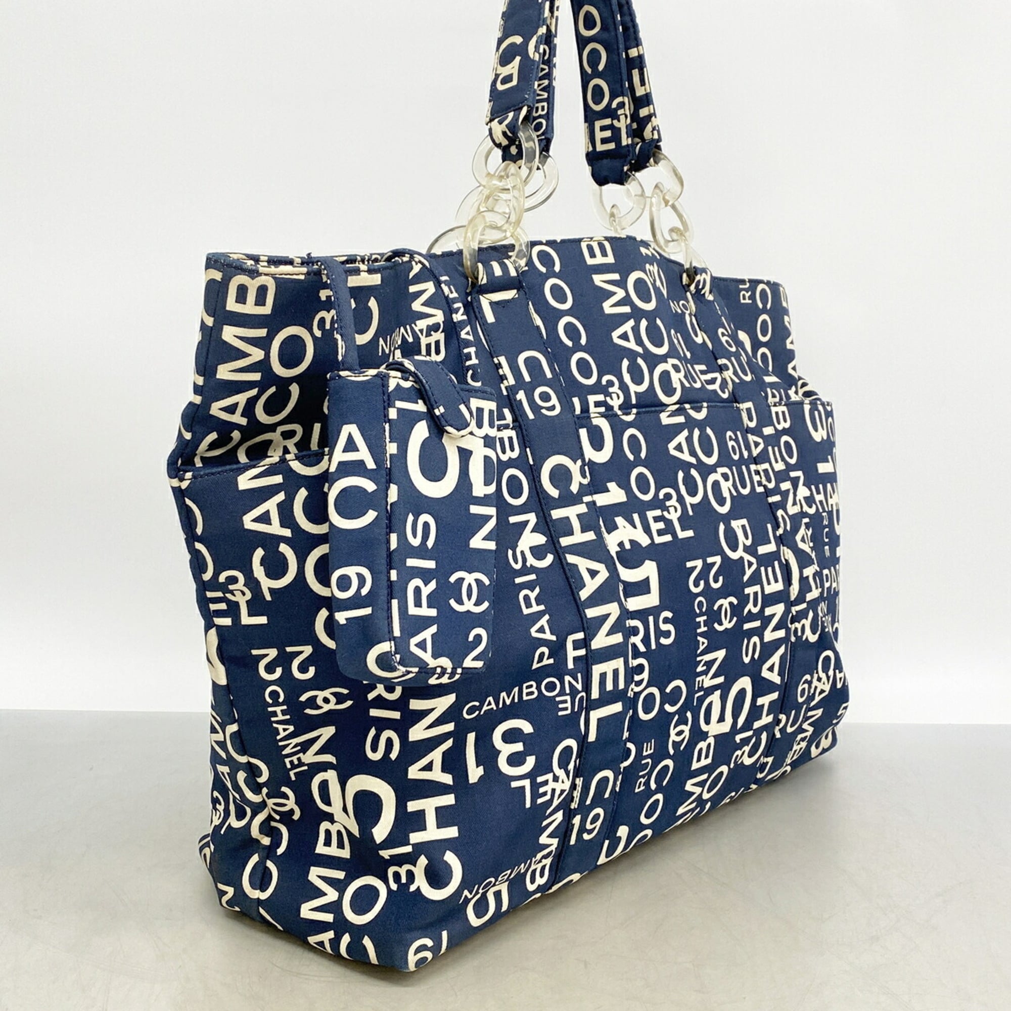 Chanel Navy Canvas Tote Bag (Pre-Owned)