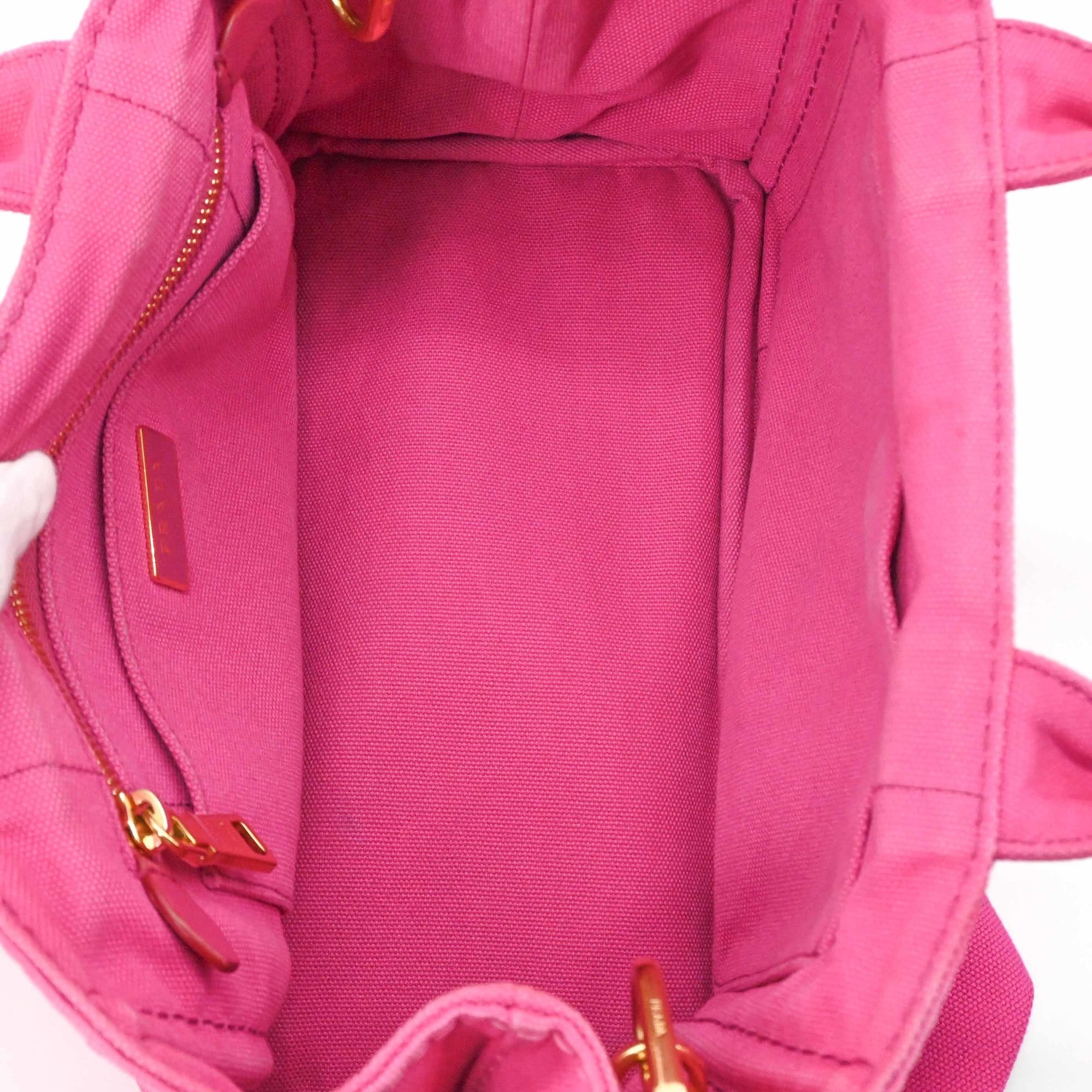 Prada Pink Canvas Handbag Shoulder Bag (Pre-Owned)