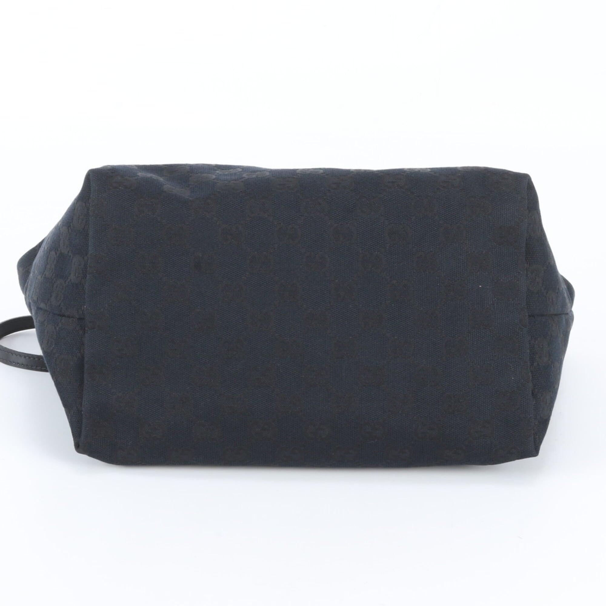 Gucci Black Leather Canvas Handbag Shoulder Bag Tote Bag (Pre-Owned)