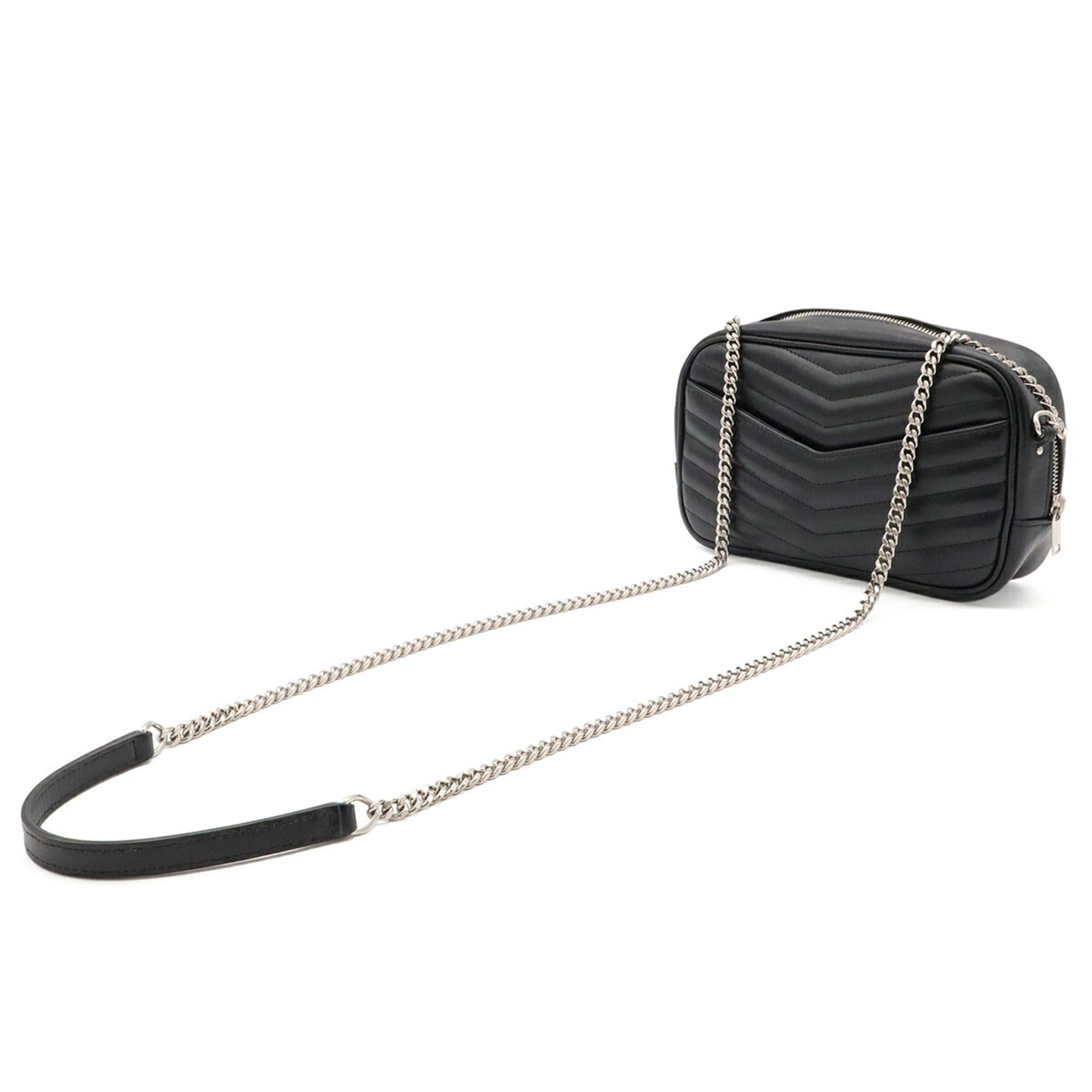 Yves Saint Laurent Black White Leather Shoulder Bag (Pre-Owned)