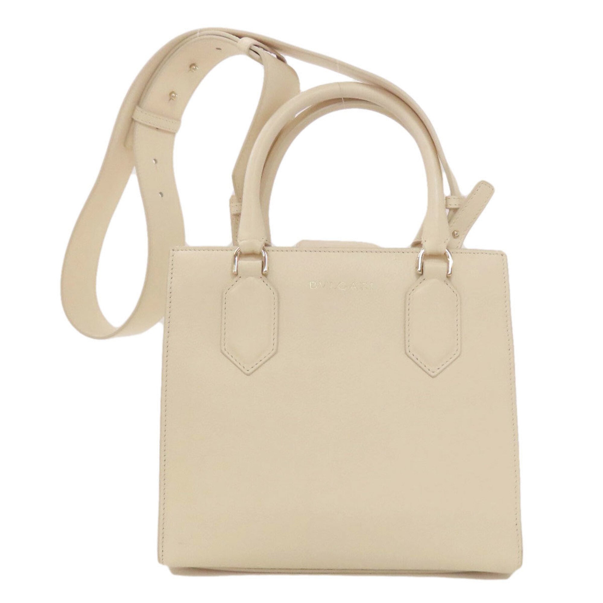 Bvlgari Bvlgari Bvlgari White Leather Handbag (Pre-Owned)