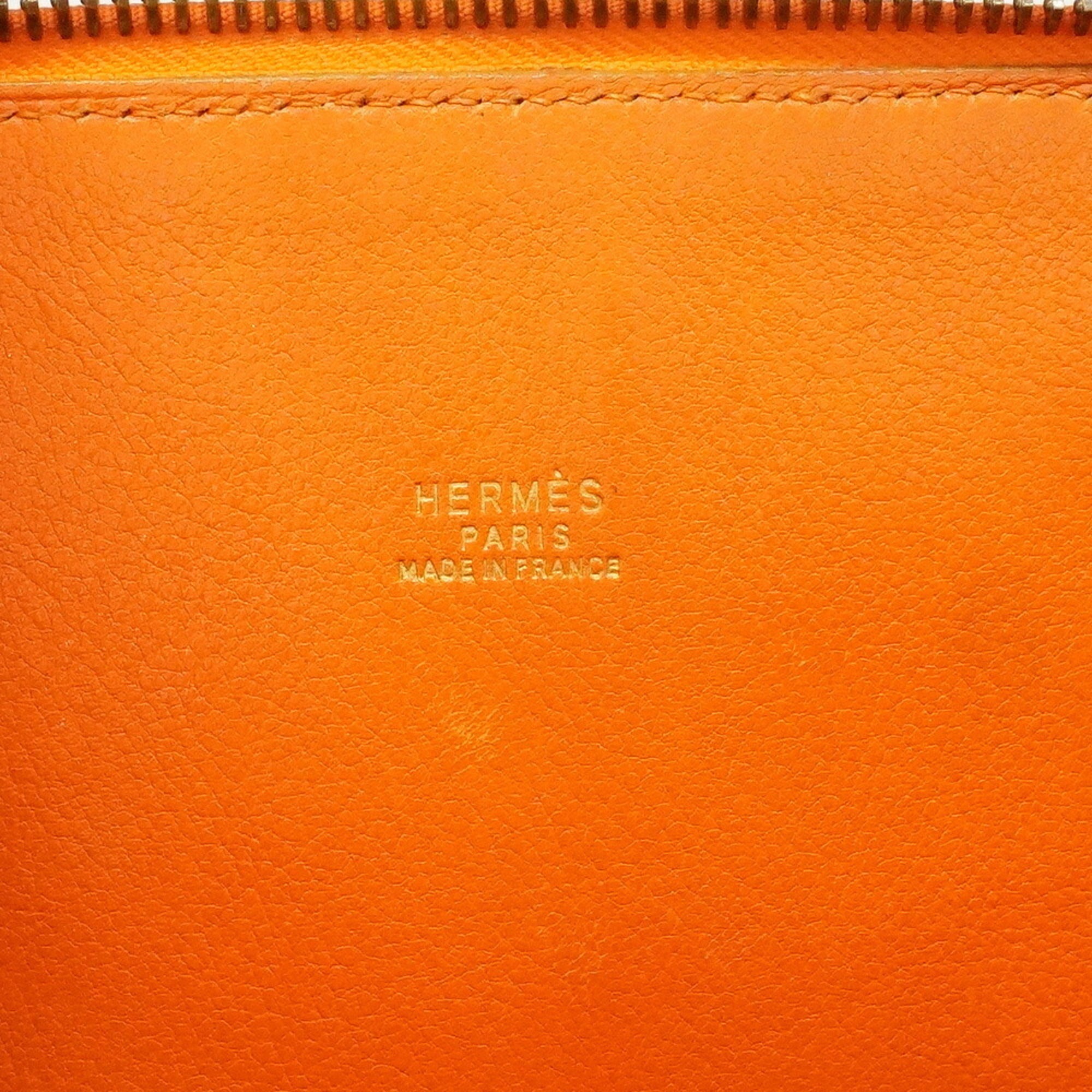 Hermes Orange Gulliver Leather Handbag (Pre-Owned)