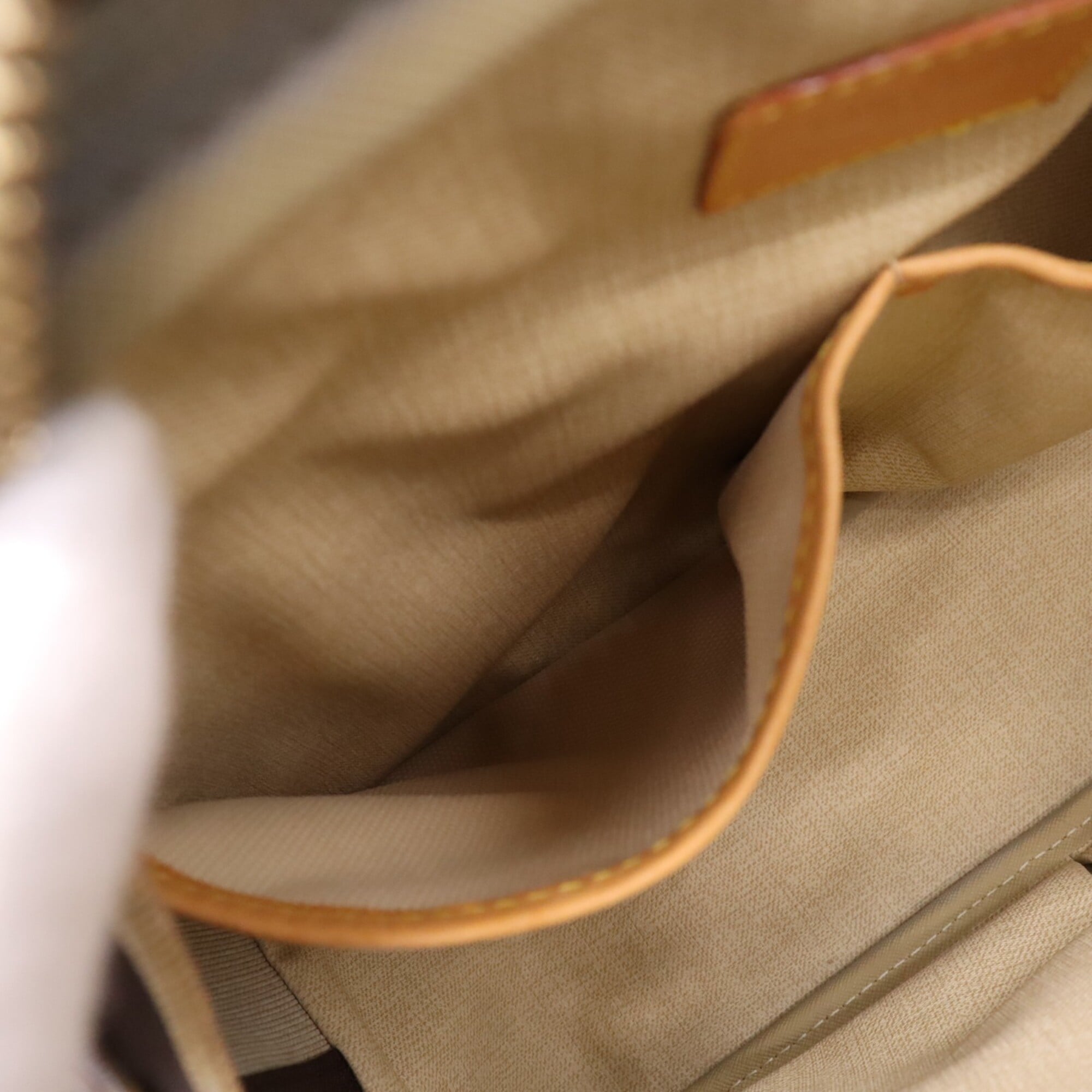 Louis Vuitton Monogram Beige Brown Coated Canvas Leather Handbag (Pre-Owned)