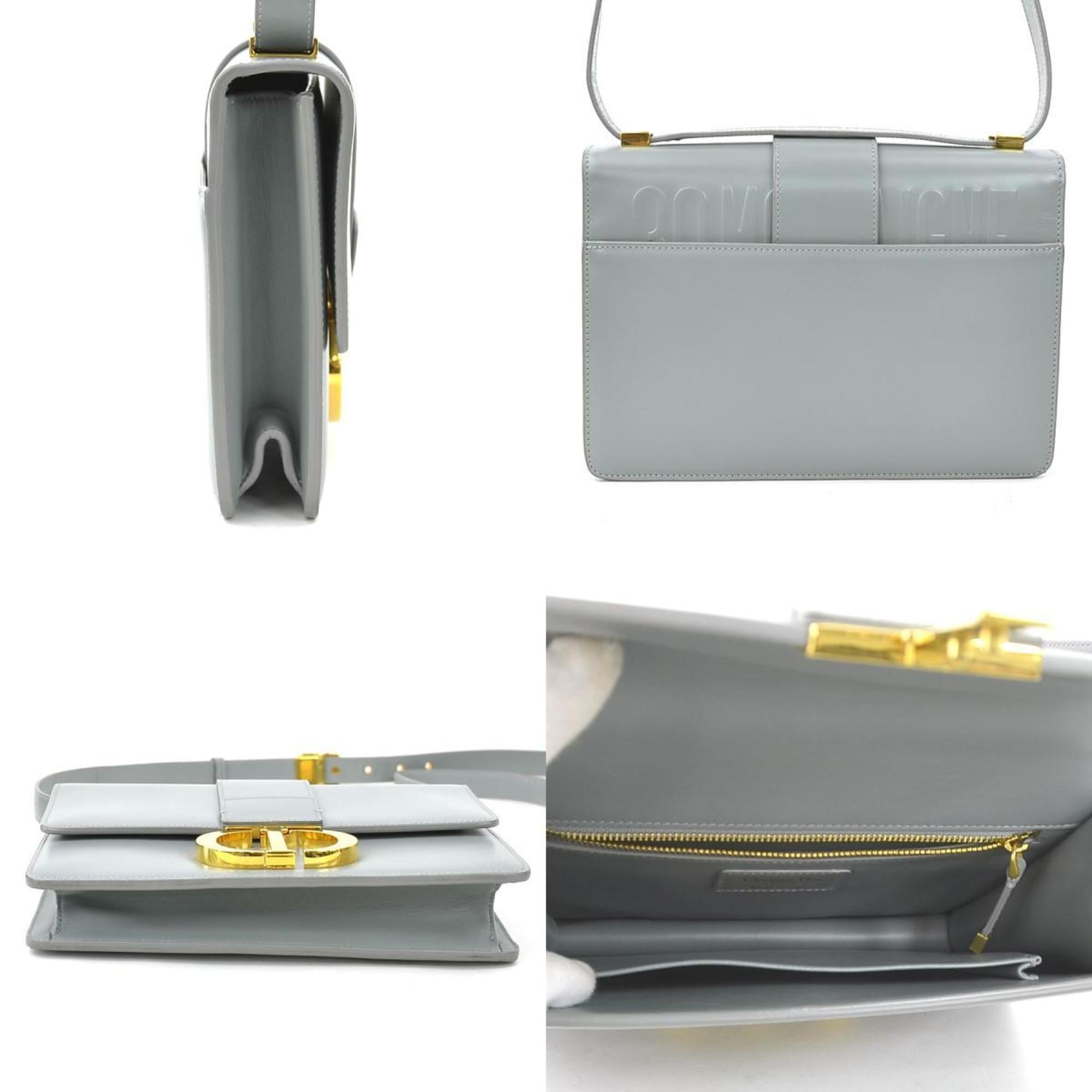 Christian Dior Gray Leather Shoulder Bag (Pre-Owned)