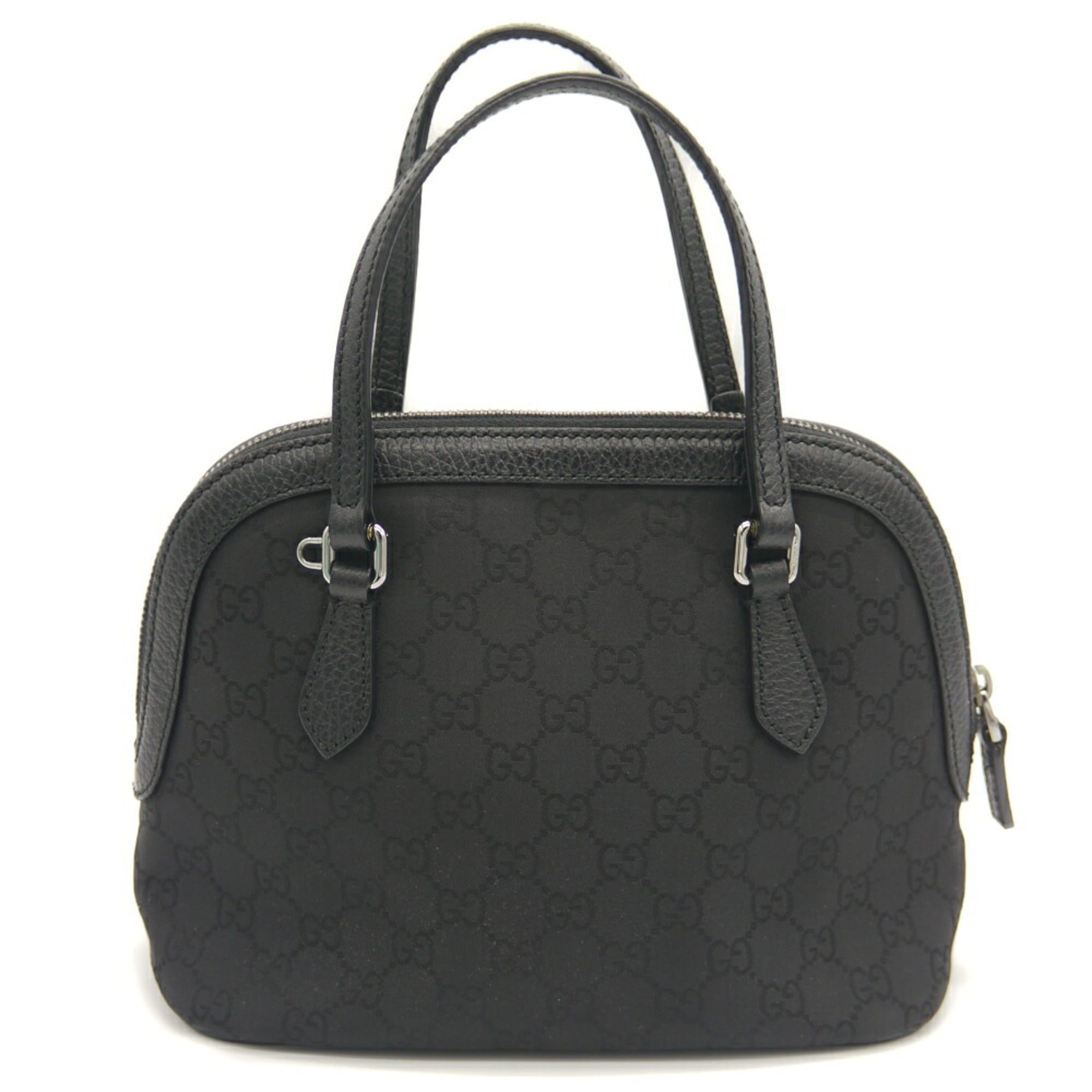 Gucci Black Nylon Leather Handbag Shoulder Bag (Pre-Owned)