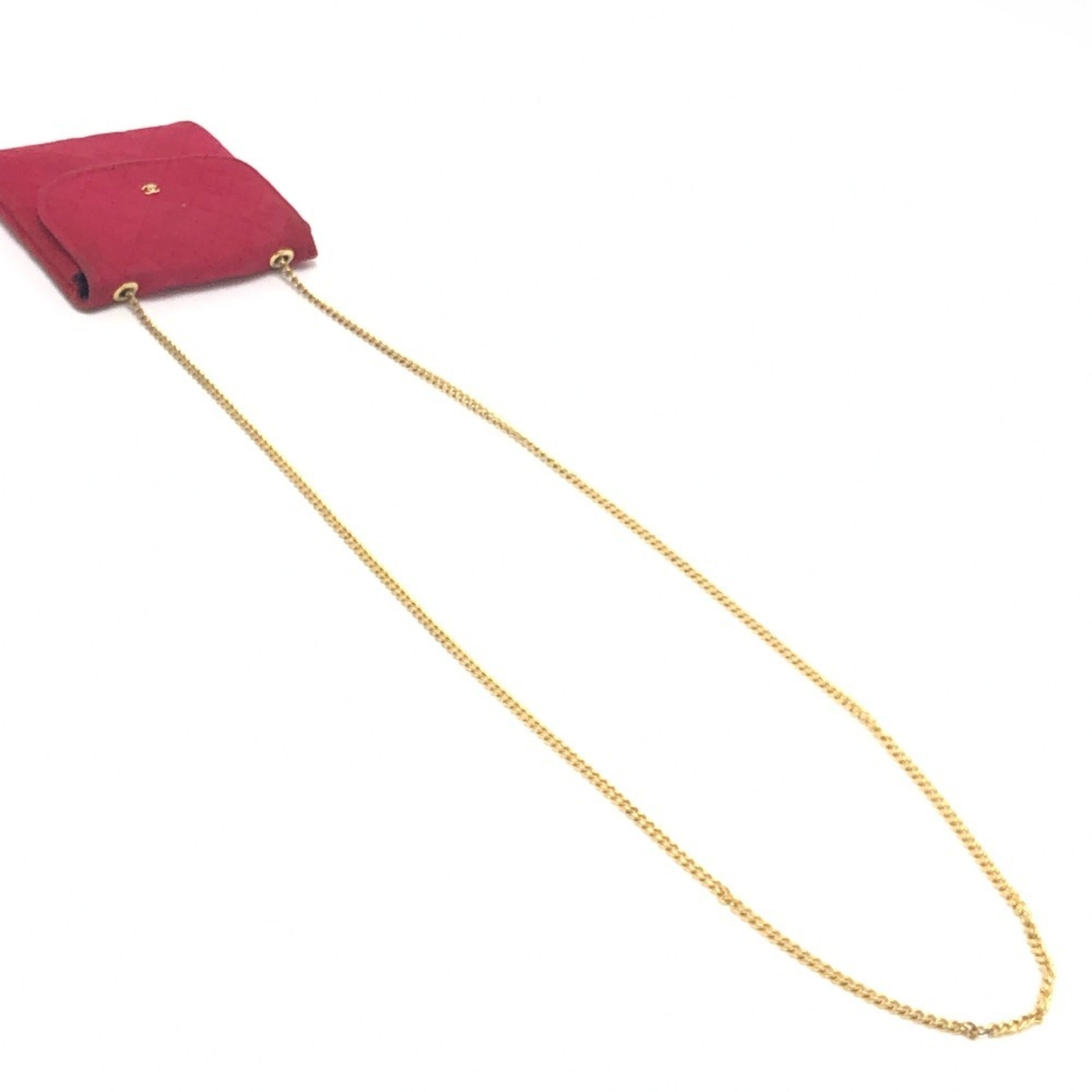 Chanel Red Color Jersey Pouch Shoulder Bag (Pre-Owned)