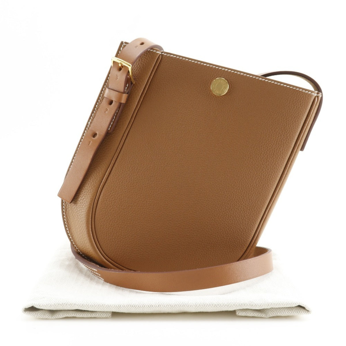 Hermes Brown Gold Brown Togo Leather Shoulder Bag (Pre-Owned)