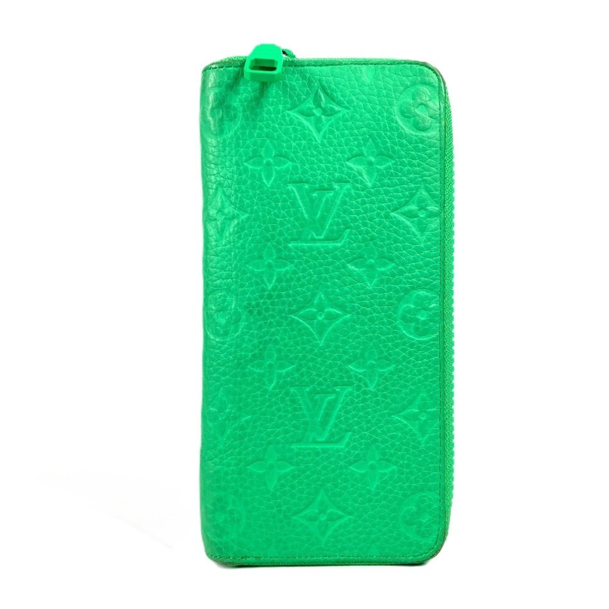 Louis Vuitton Green Leather Long Wallet (Bi-Fold) (Pre-Owned)