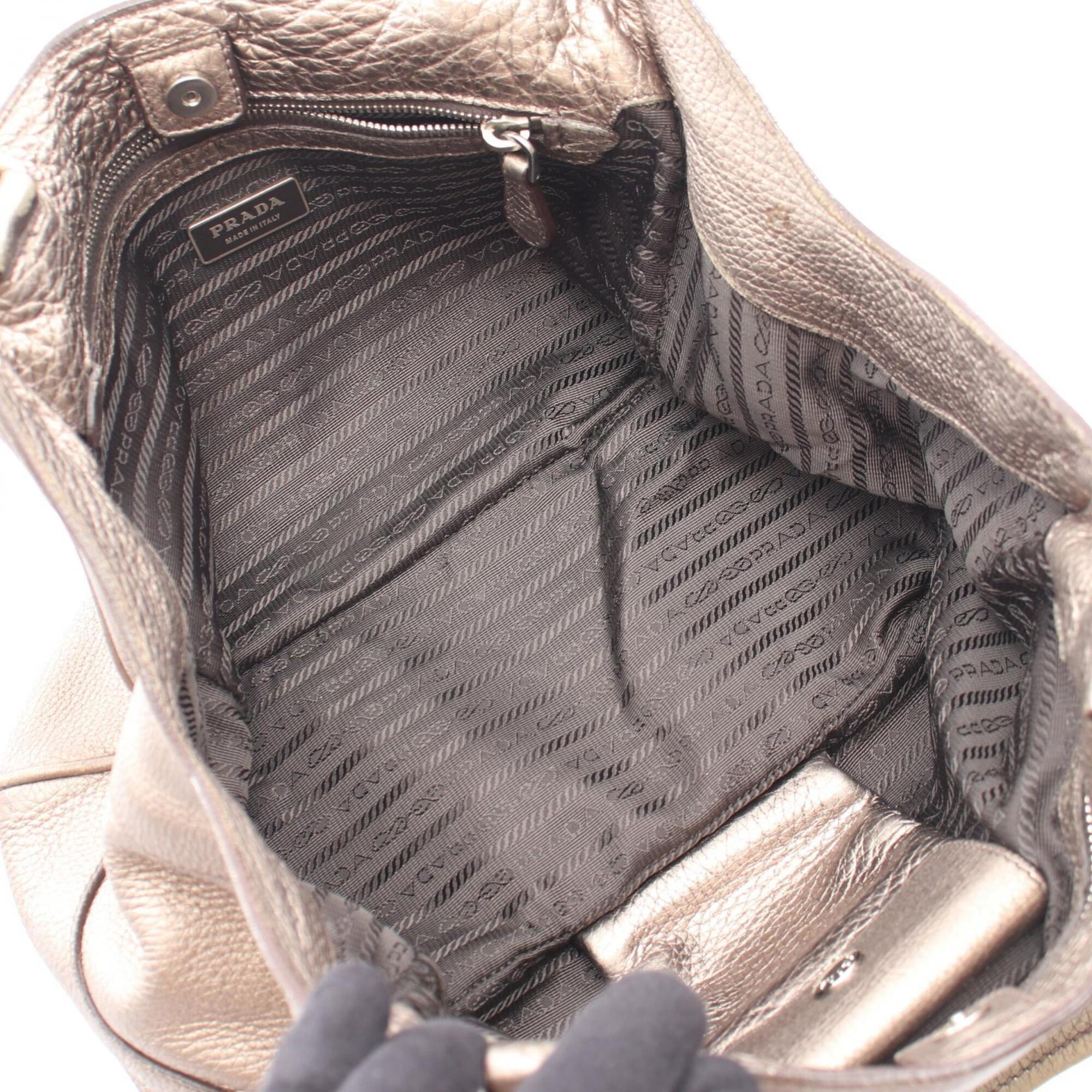Prada Brown Leather Handbag Tote Bag (Pre-Owned)