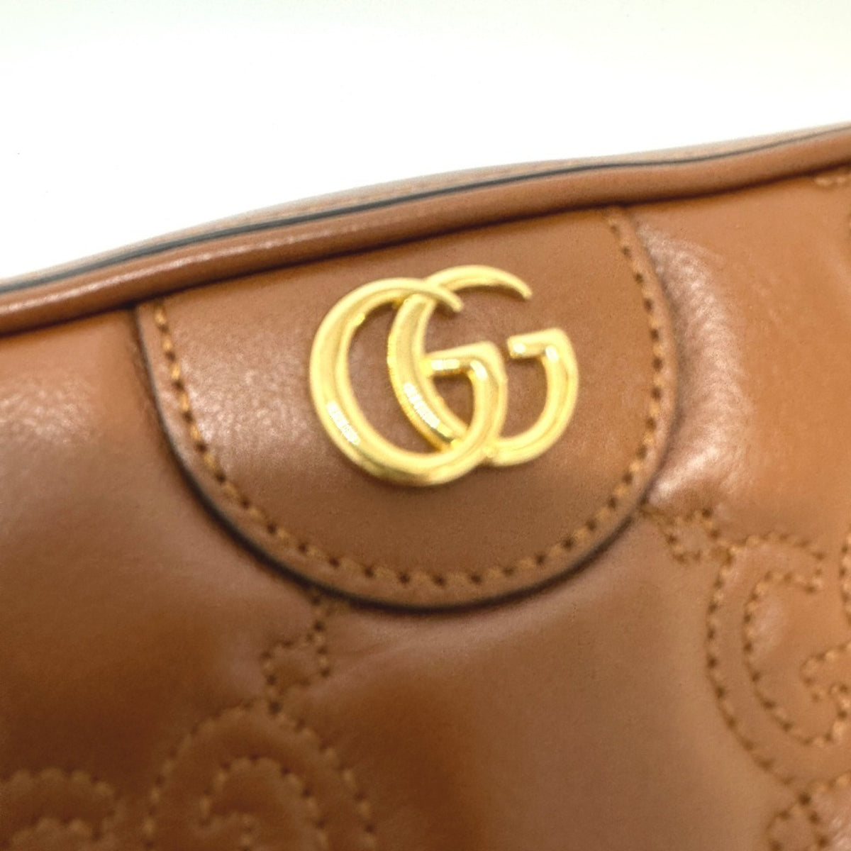 Gucci Brown Leather Shoulder Bag (Pre-Owned)
